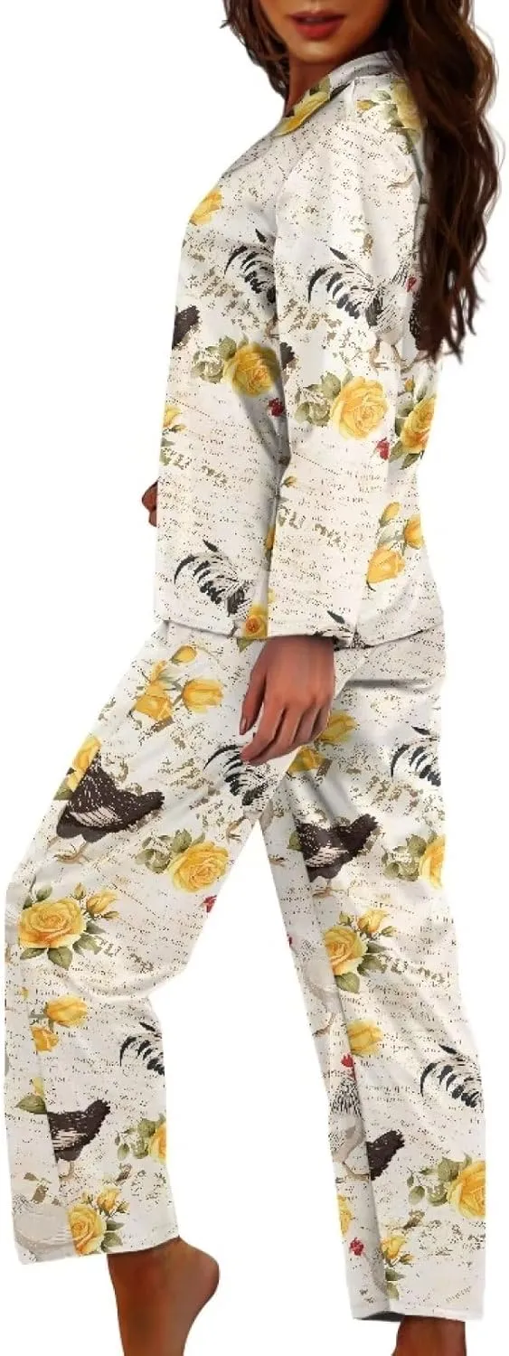 Uasibuni Womens Plus Size Pajama Sets Comfy Pajama Sleepwear Pants Christmas Pajama Sets for Women Gift Christmas