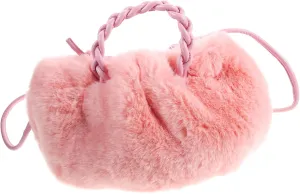 VALICLUD 1Pc Fashion Shoulder Bag Purse Winter Plush Handbag Women Shoulder Bag Bucket Bag Plush Shoulder Bag Pink, pink