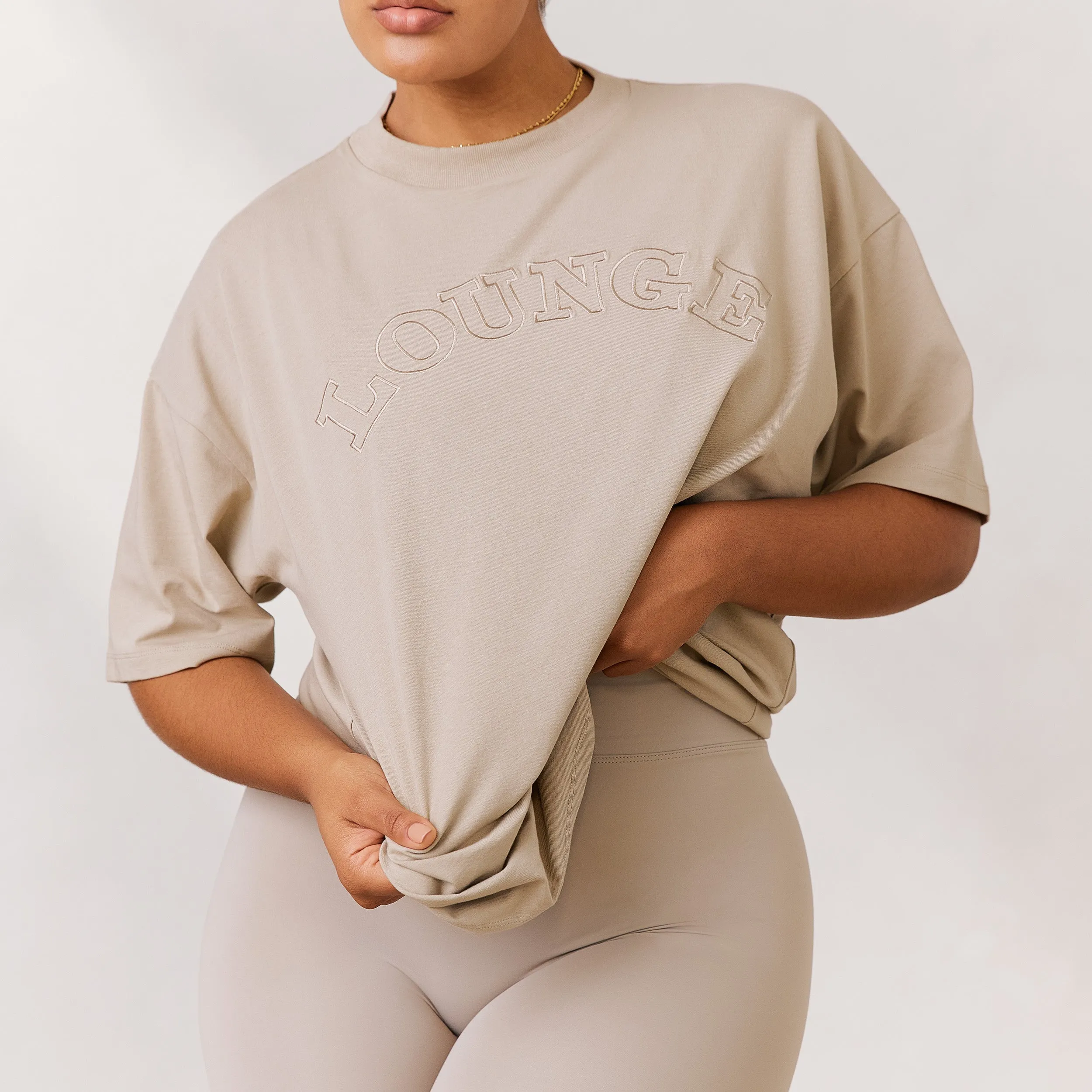 Varsity Oversized T-Shirt - Oat