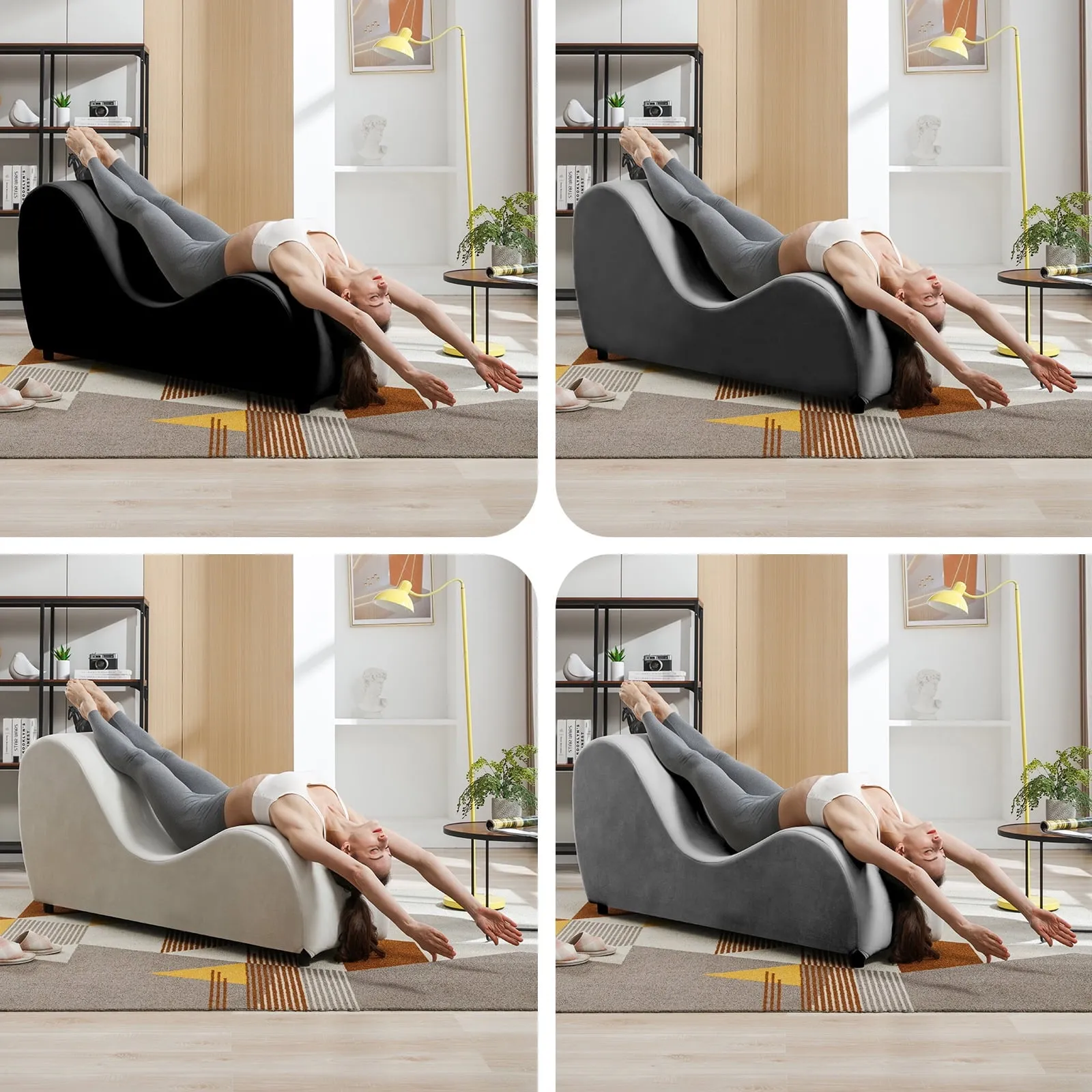 Velvet Yoga Chair for Adults, Chaise Lounge Chair for Yoga