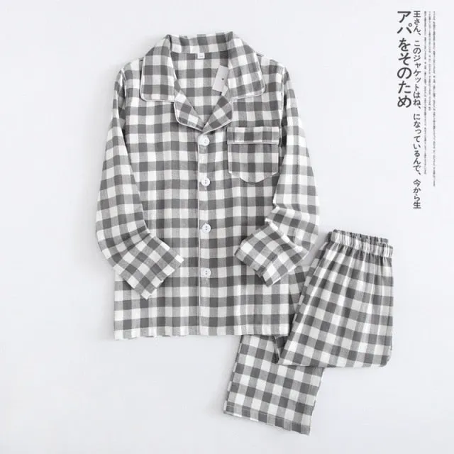 VenusFox Fresh pajamas sets women 100% gauze cotton Japanese summer long sleeve casual sleepwear women simple cute bear pyjamas