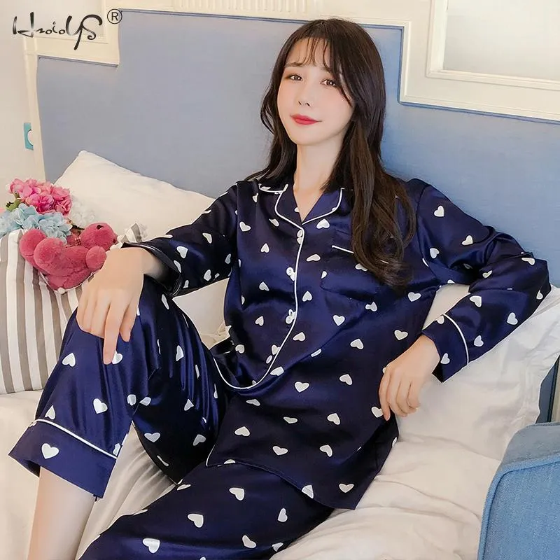 VenusFox Oversize M-5XL Womens Long Sleeve Trousers Pyjamas Silk Satin Pajamas Sets Sleepwear Nightgown Suit Robe Bath Gown Sleepshirts