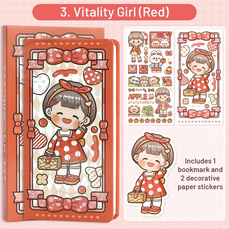 Versatile Girl Series Kawaii Cartoon Character Journal - 3.8 × 7.5"