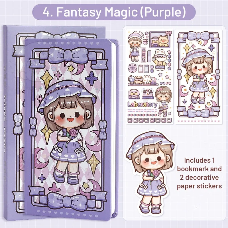 Versatile Girl Series Kawaii Cartoon Character Journal - 3.8 × 7.5"