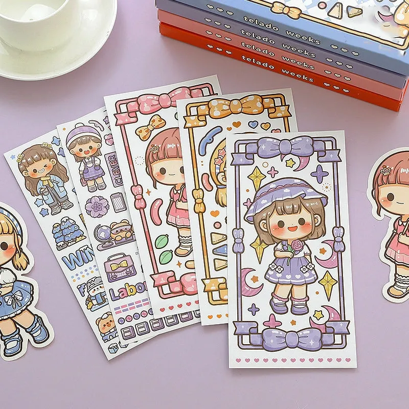 Versatile Girl Series Kawaii Cartoon Character Journal - 3.8 × 7.5"