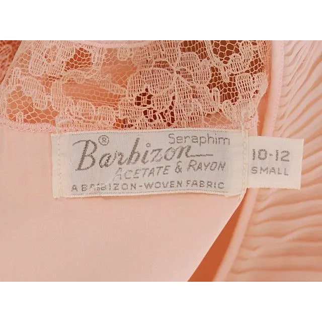 Vintage Nightgown Acetate/Rayon Barbizon Seraphim Crystal Pleated Med 1950s