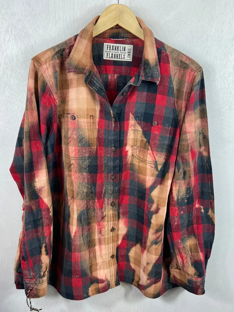 Vintage Red, Grey, Black and Rust Flannel Size Small