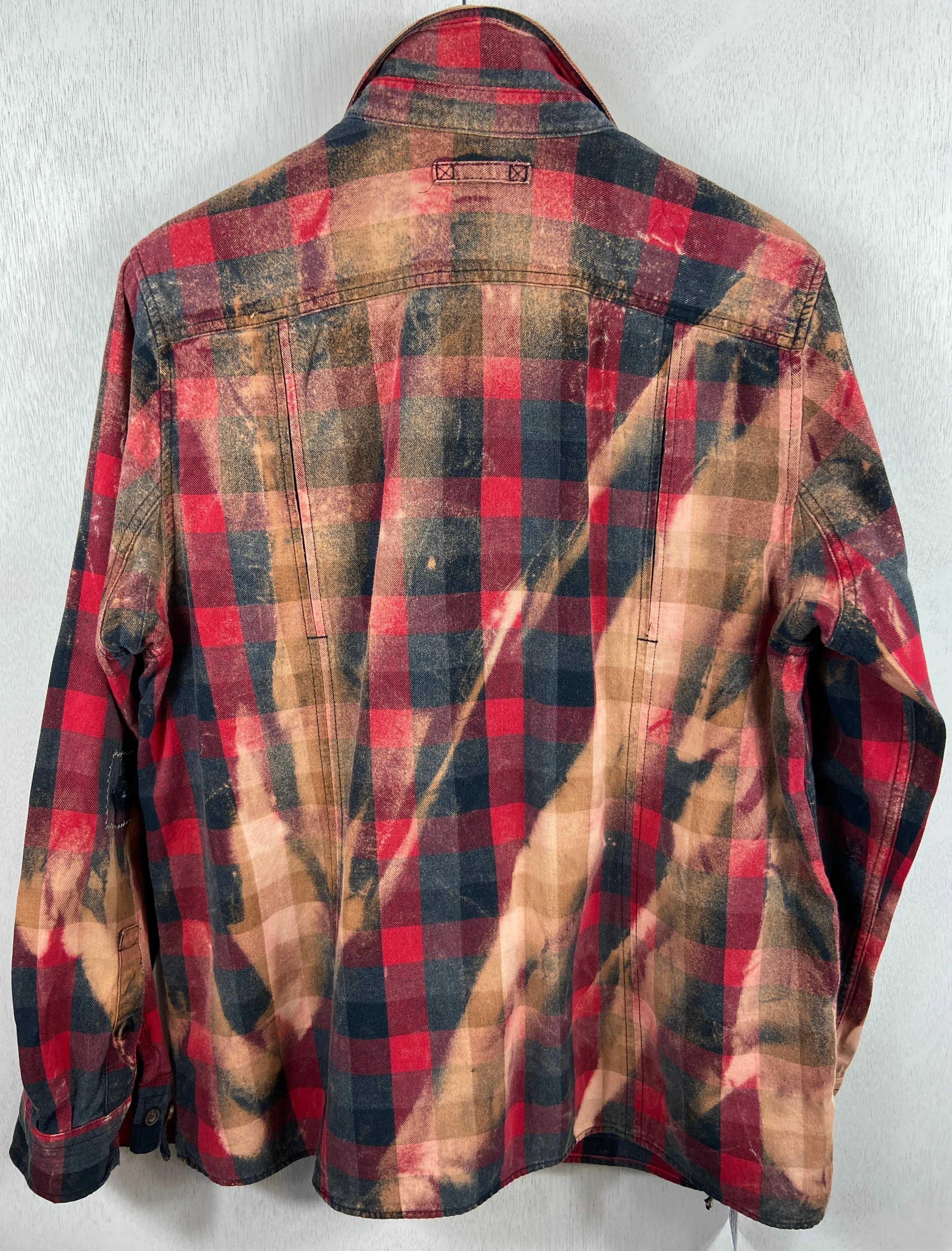 Vintage Red, Grey, Black and Rust Flannel Size Small