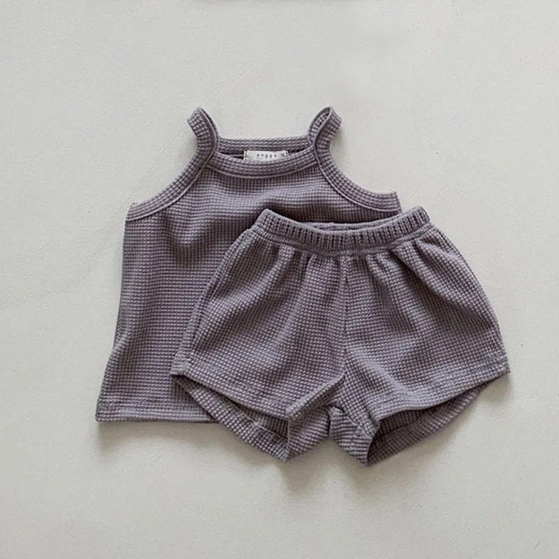 Waffle Knit Tank and Shorts Set