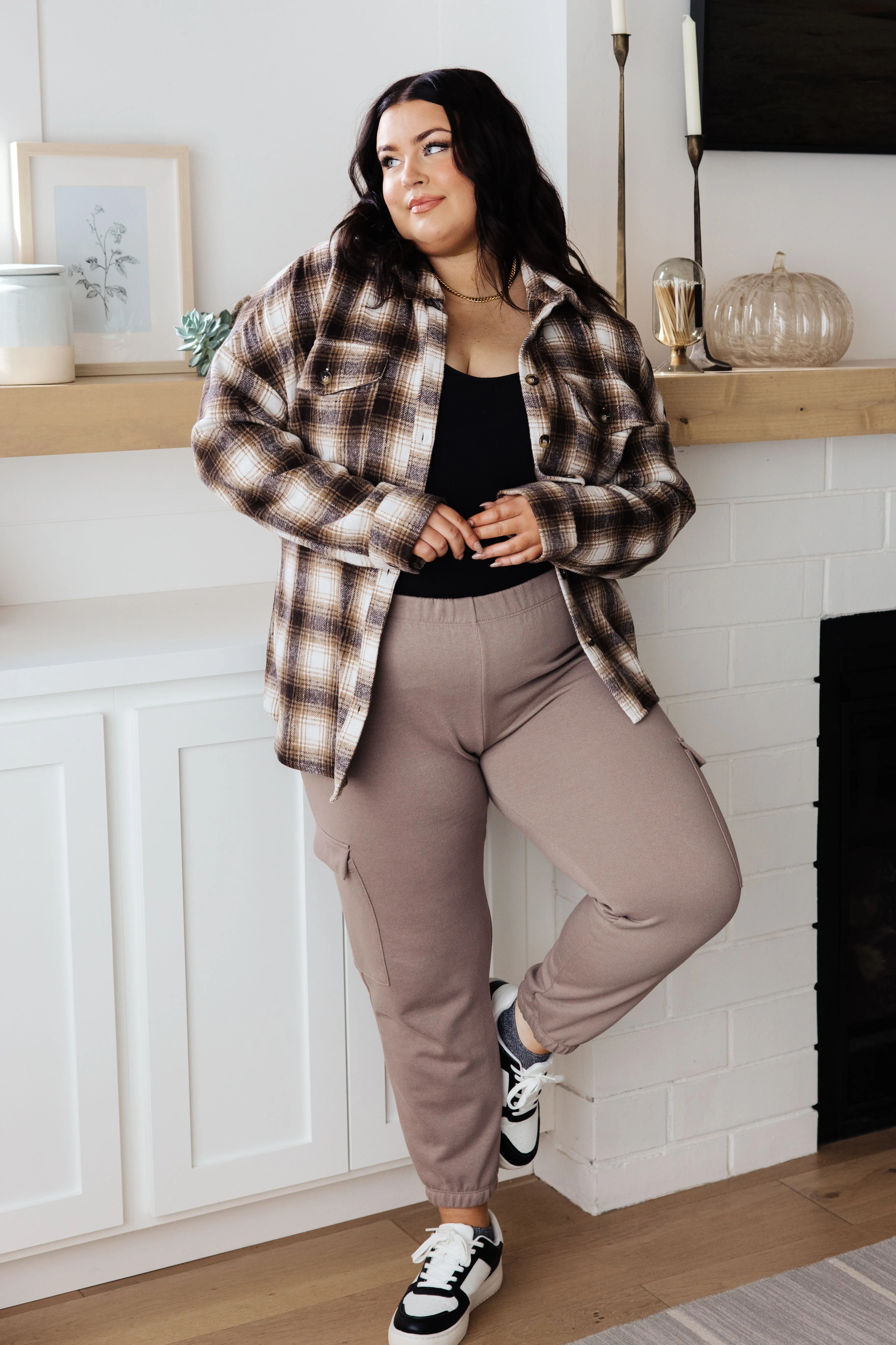Wasabi & Mint Lounge A Lot Cargo Sweatpants in Mocha