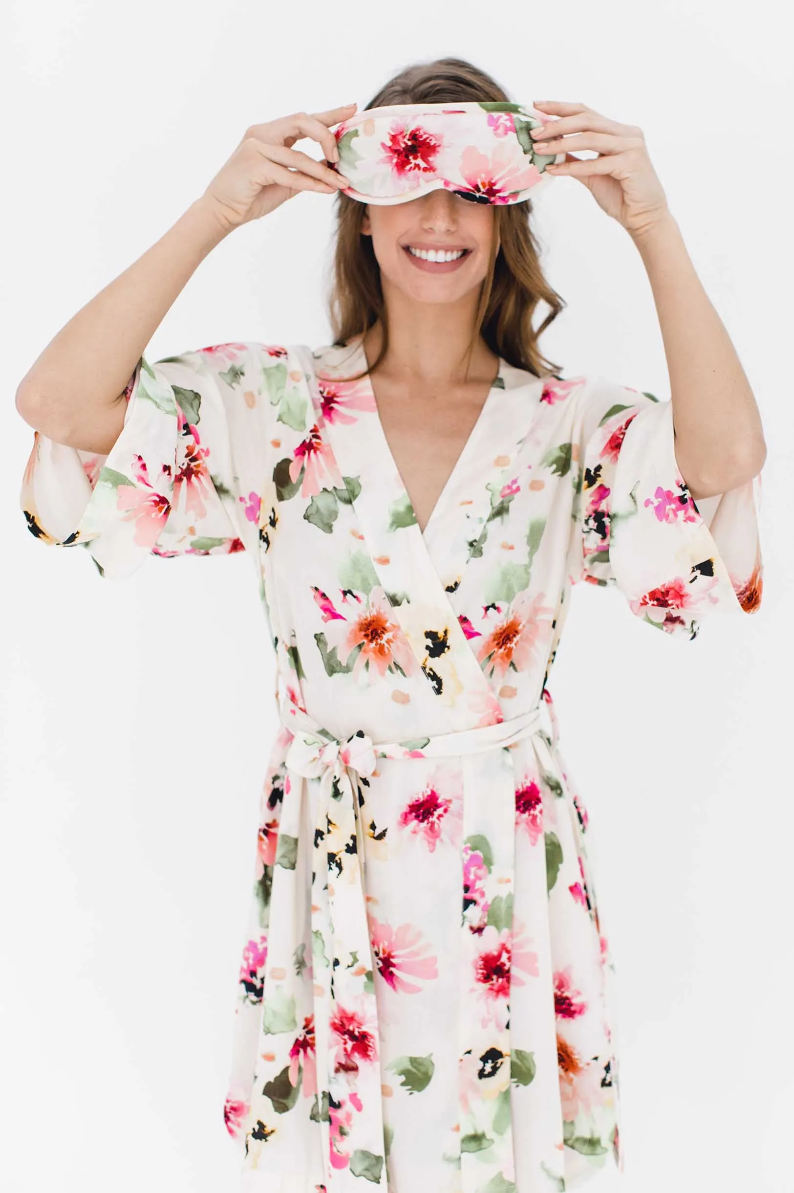 Watercolor Dreams Floral print rayon Sleep Mask