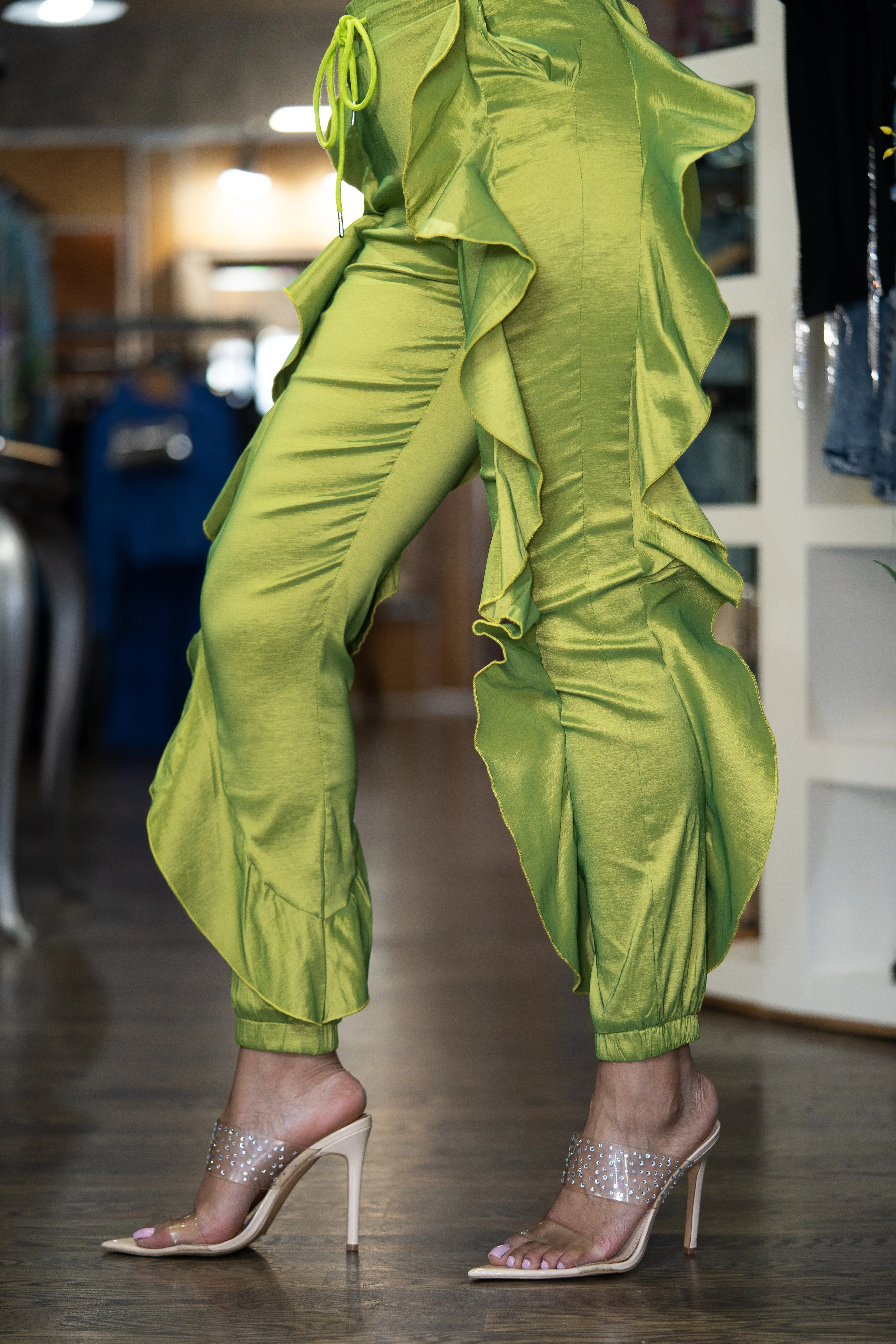 Waves Ruffled Up Jogger Pants