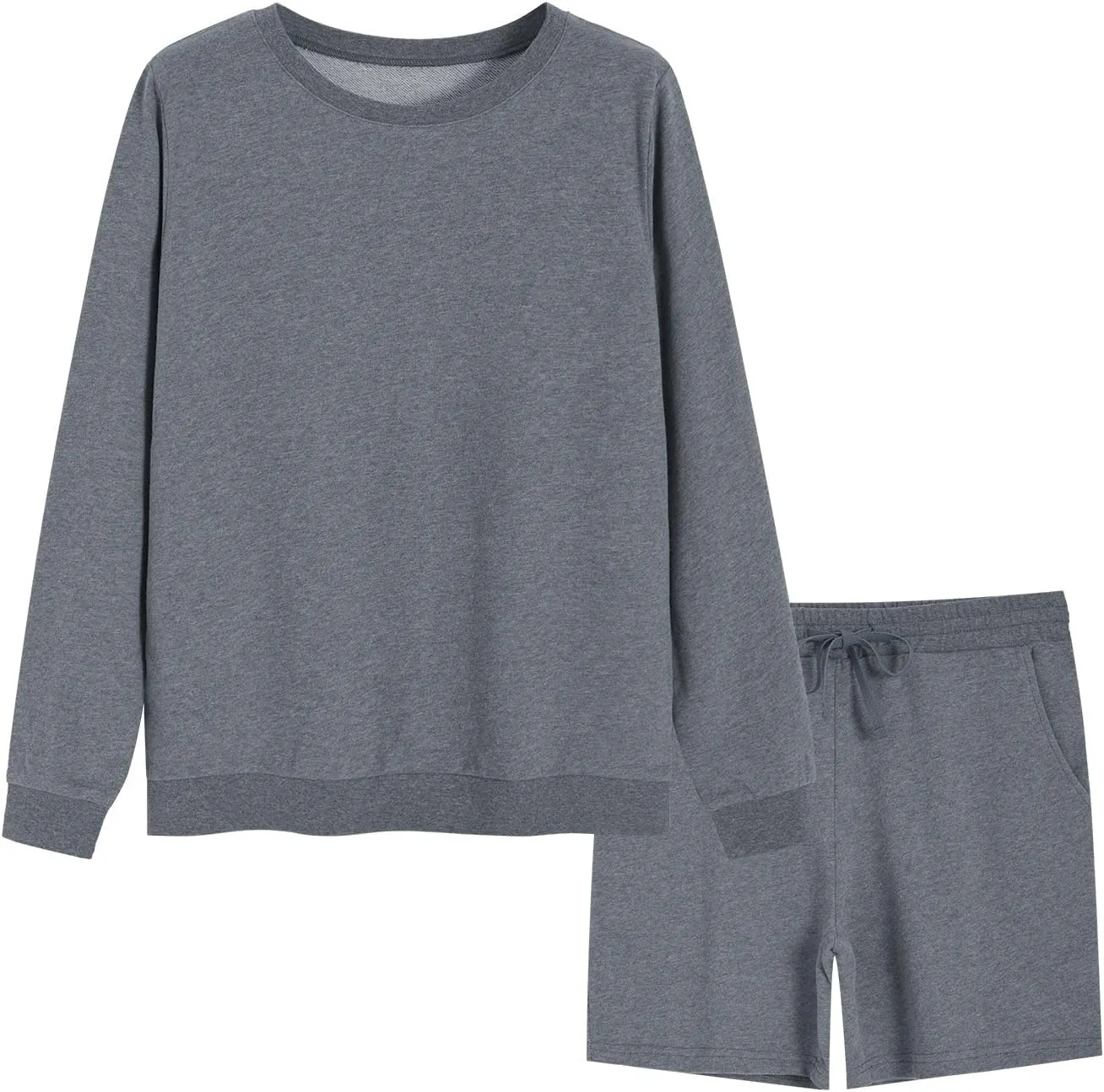 Weintee Women's Sweatsuits 2 Piece Set Shorts and Sweatshirt Matching Tracksuit