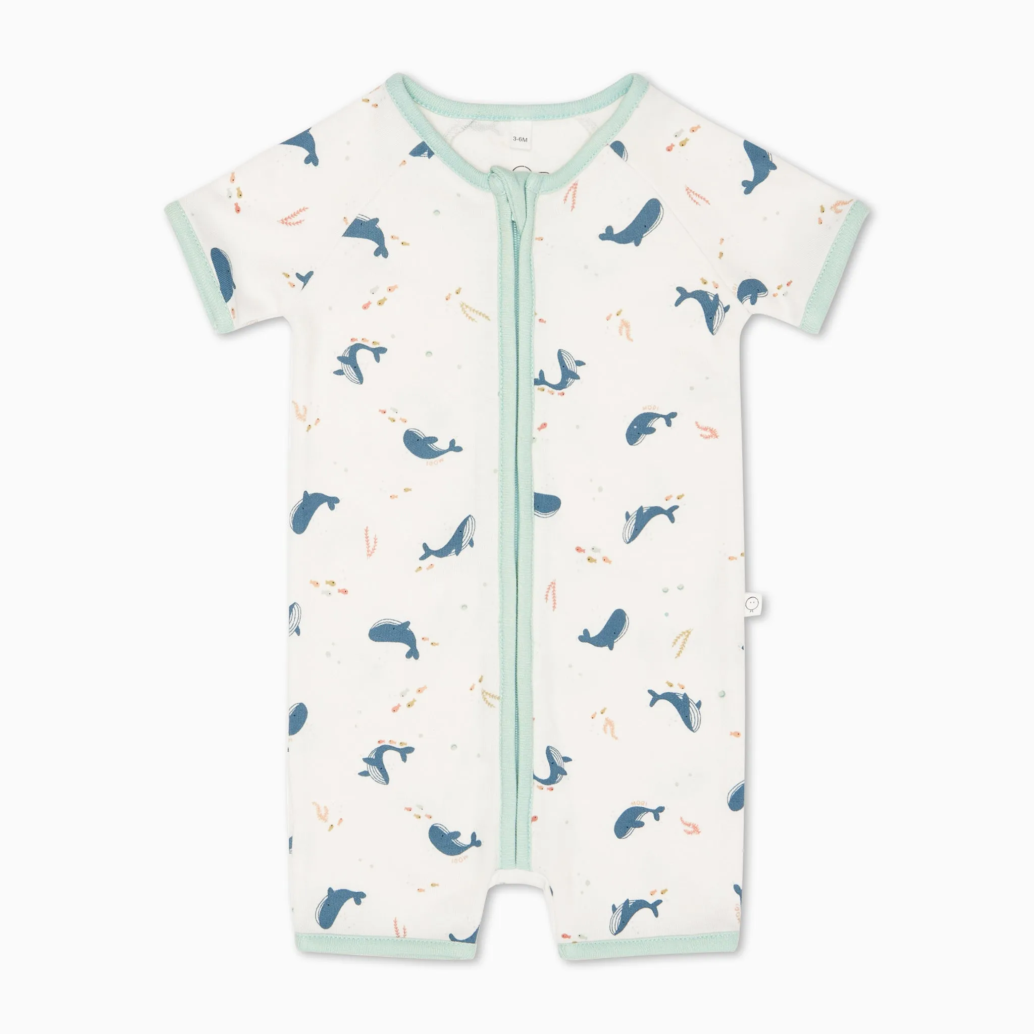 Whale Print Zip Summer Pajamas
