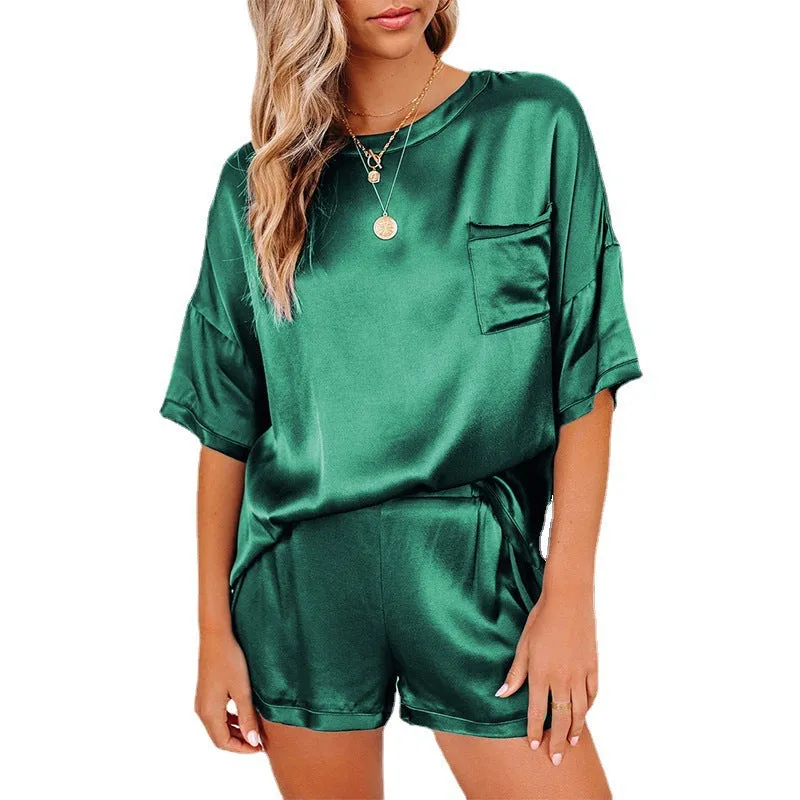 Wholesale Women's Holiday Wear Solid Homewear Loose Wholesale Pajama Sets For Valentine'S Day