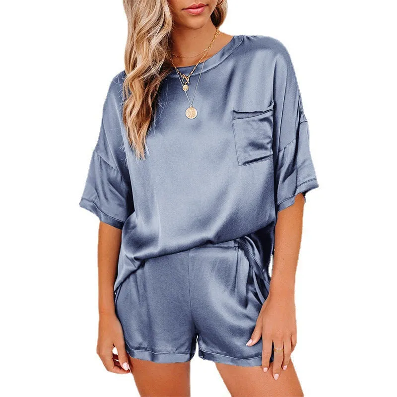 Wholesale Women's Holiday Wear Solid Homewear Loose Wholesale Pajama Sets For Valentine'S Day