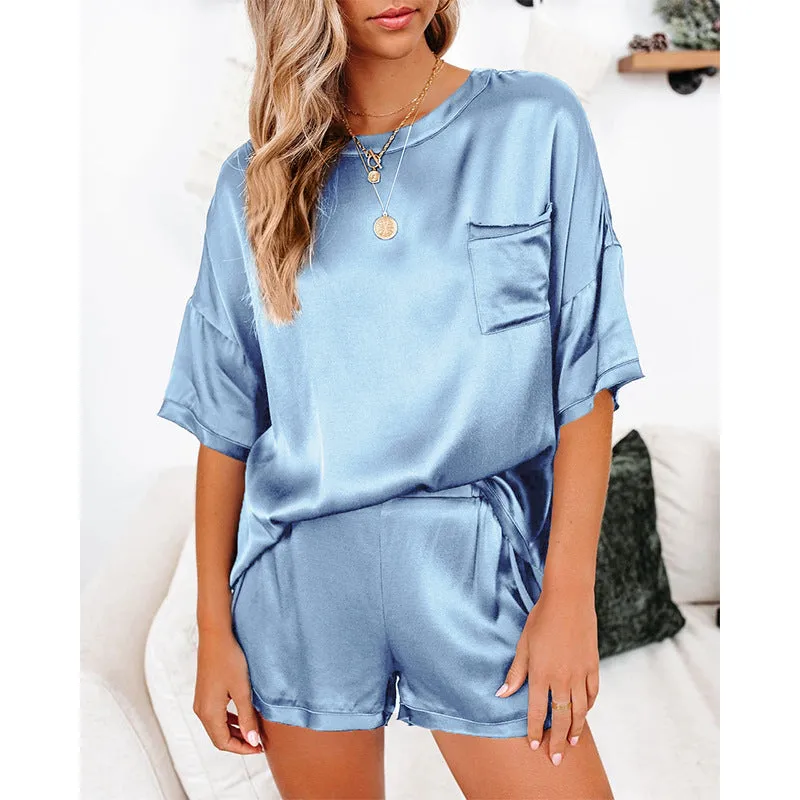 Wholesale Women's Holiday Wear Solid Homewear Loose Wholesale Pajama Sets For Valentine'S Day