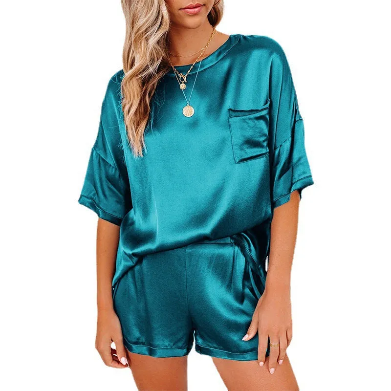 Wholesale Women's Holiday Wear Solid Homewear Loose Wholesale Pajama Sets For Valentine'S Day