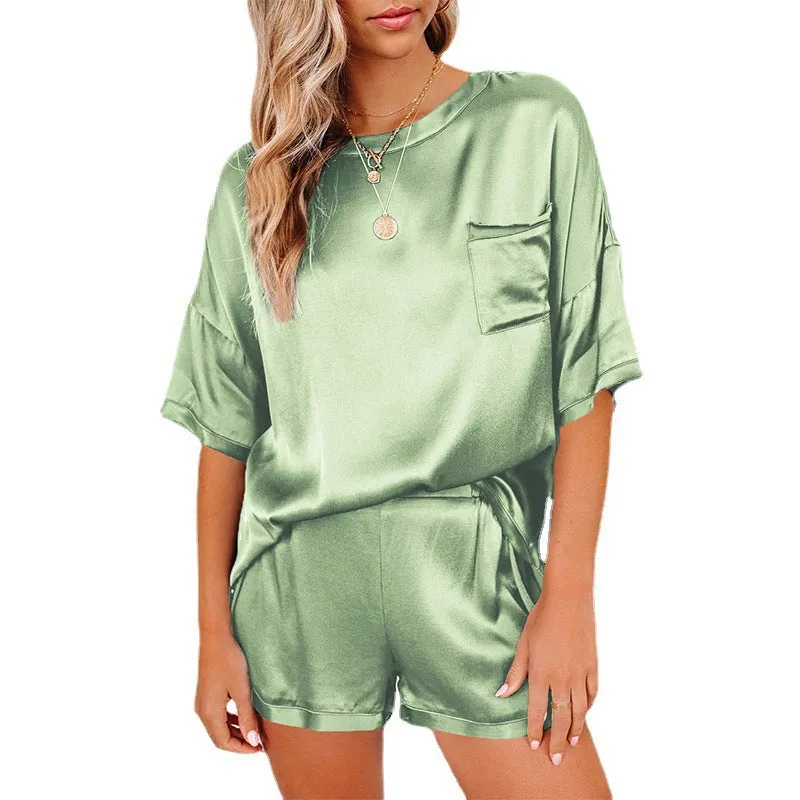Wholesale Women's Holiday Wear Solid Homewear Loose Wholesale Pajama Sets For Valentine'S Day