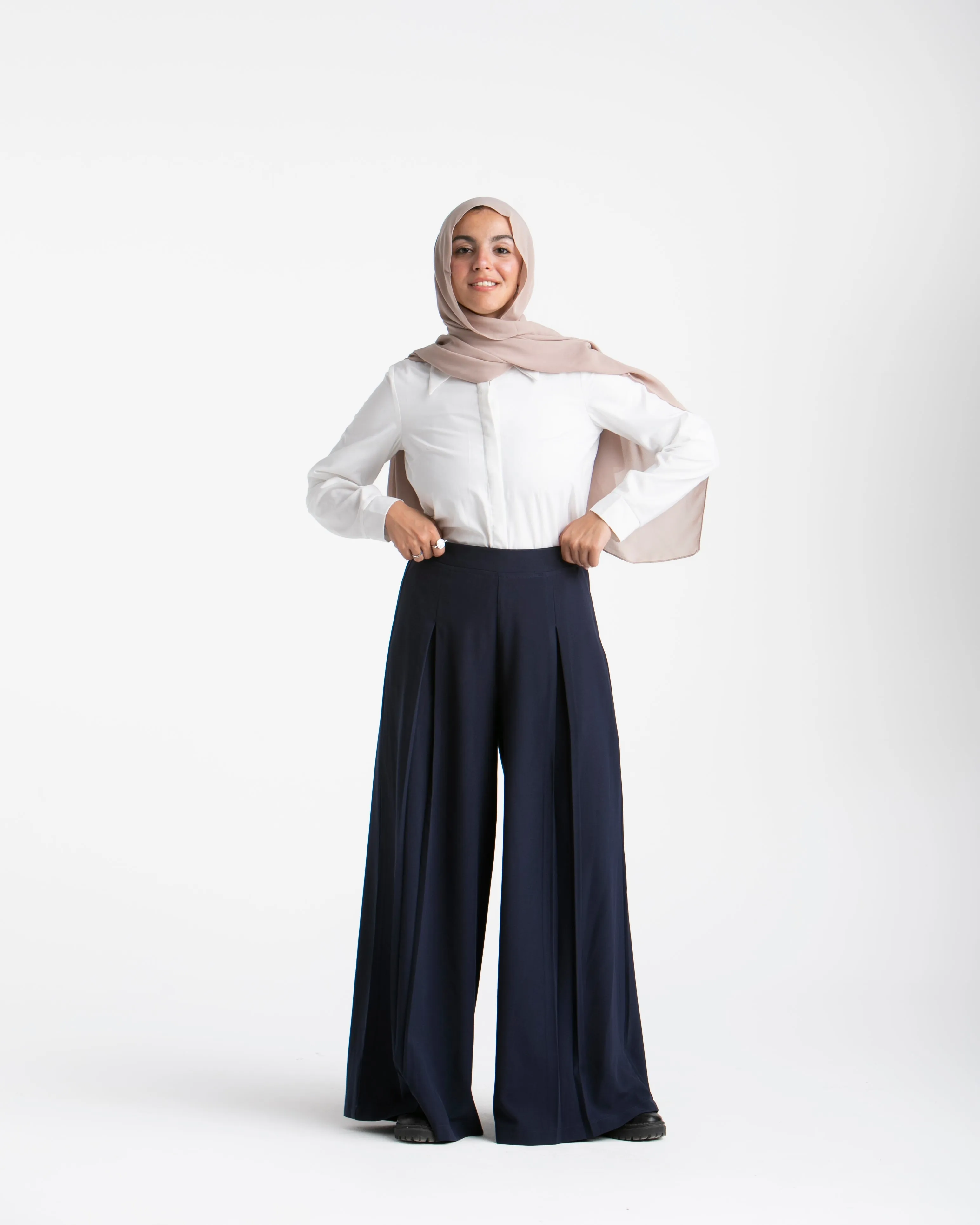 Wide Leg Pants Navy