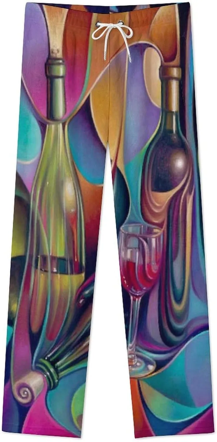 Wine Glasses Women's Flannel Pajama Pants Fleece Lounge Sleep Bottoms PJ