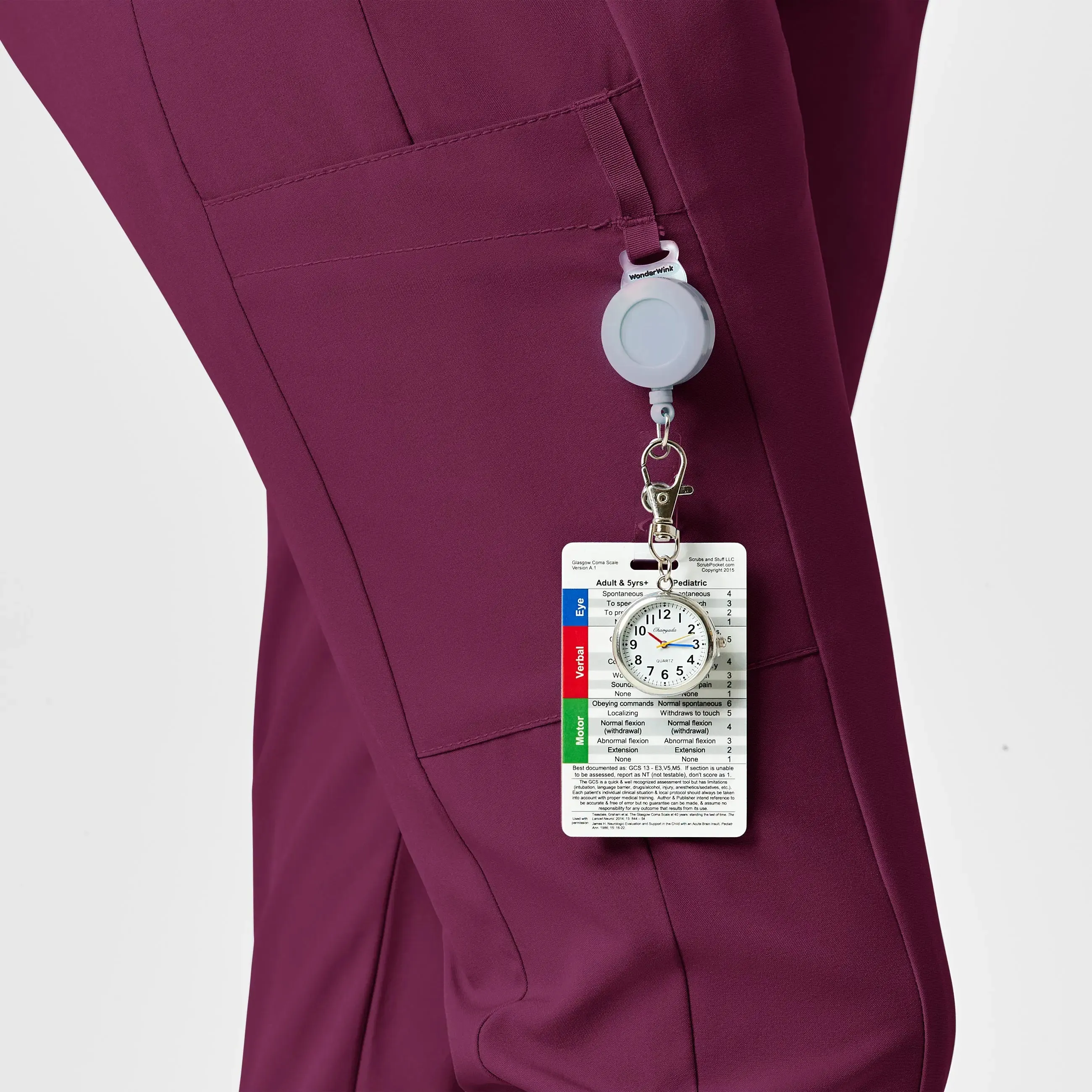 Wink Maternity Jogger Scrub Pant - Wine