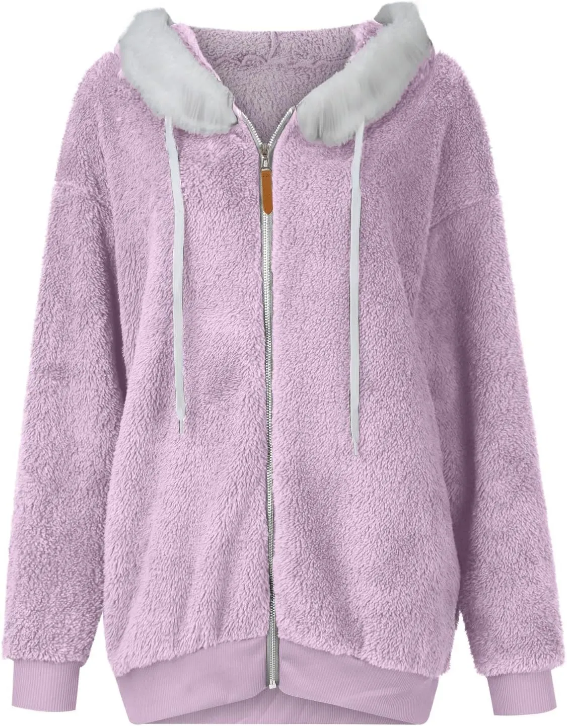 Winter Coats for Women Trendy Oversized Thick Fleece Zip Up Jackets Warm Comfy Wool Outerwear Coats with Pockets