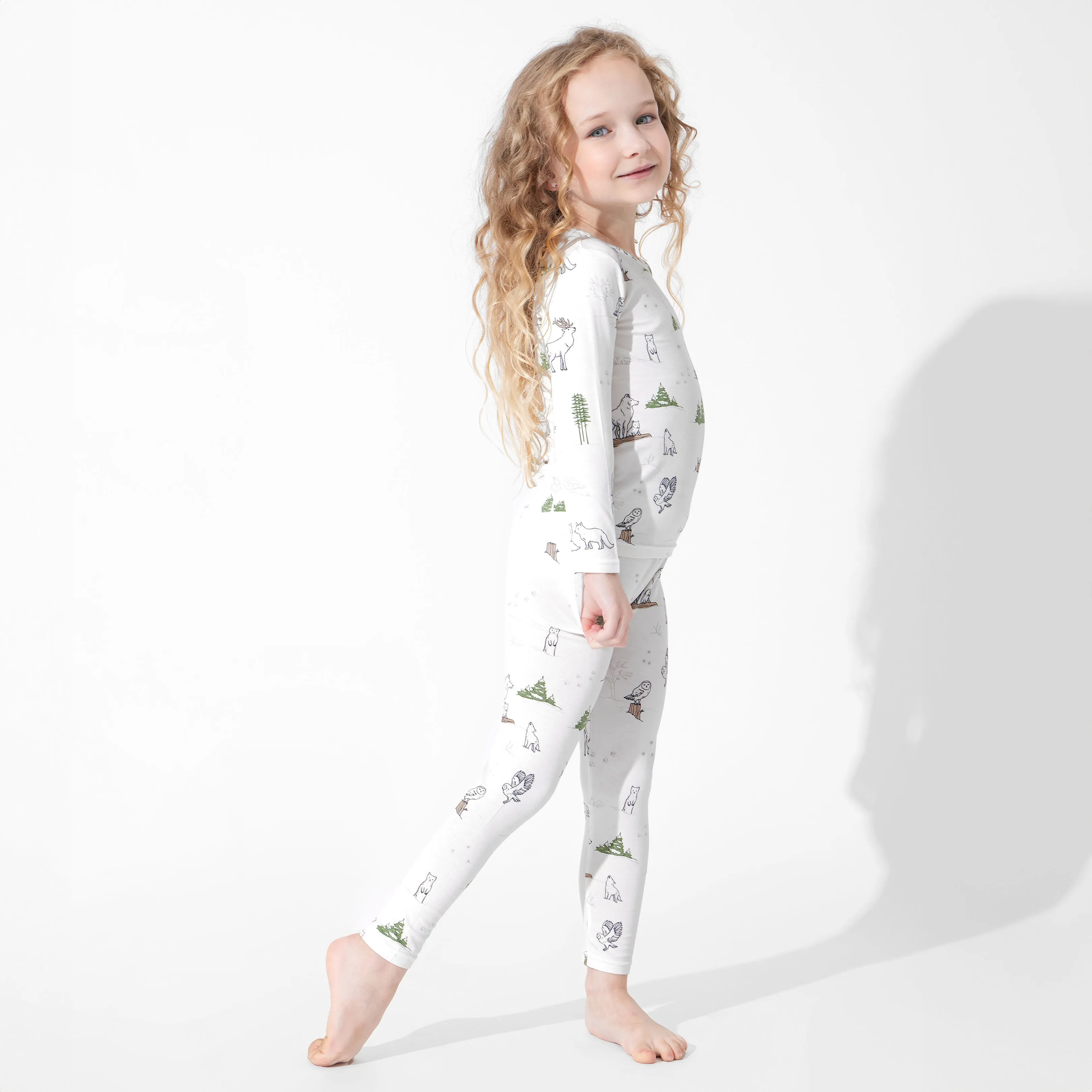 Winter Forest Animals Bamboo Kids Pajamas
