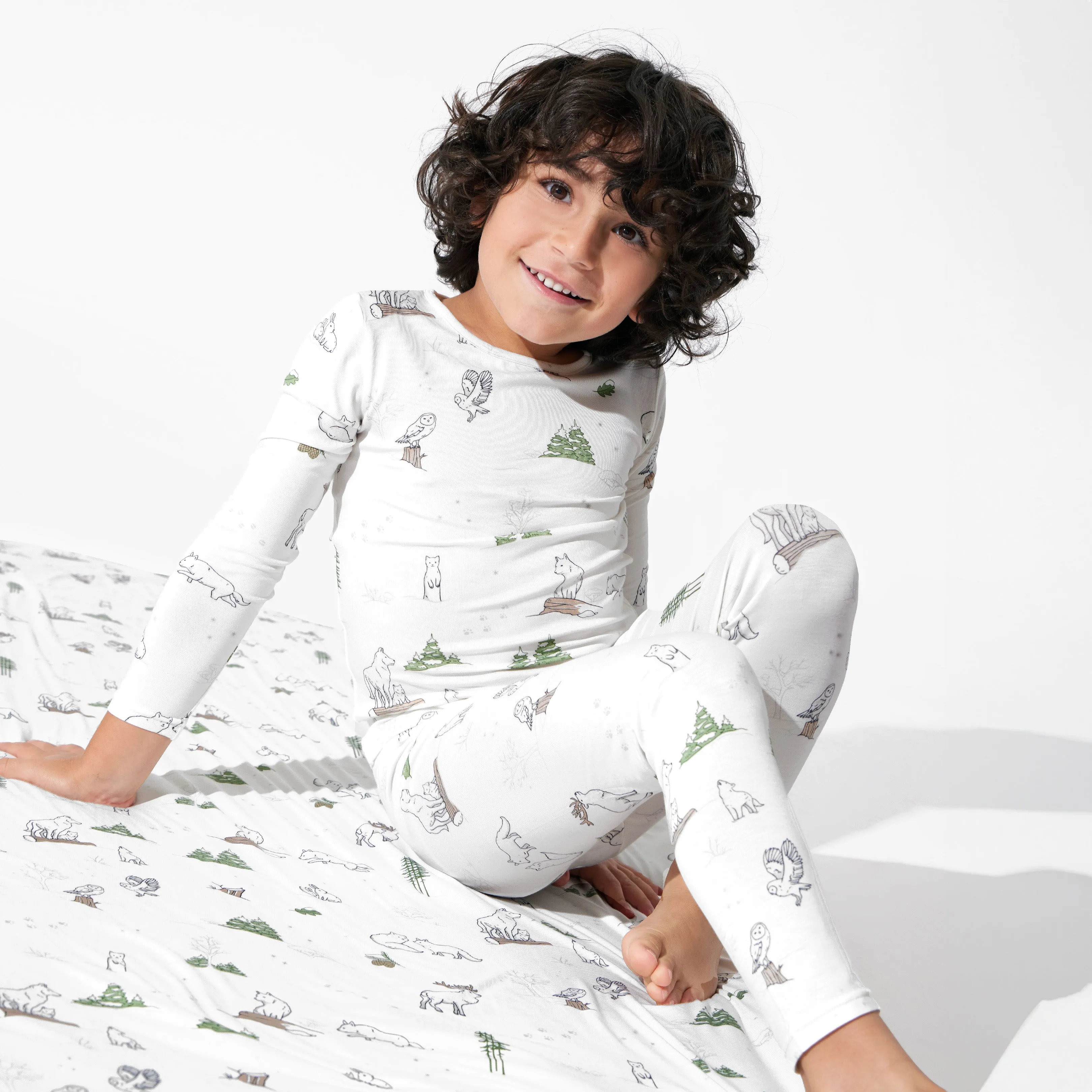 Winter Forest Animals Bamboo Kids Pajamas