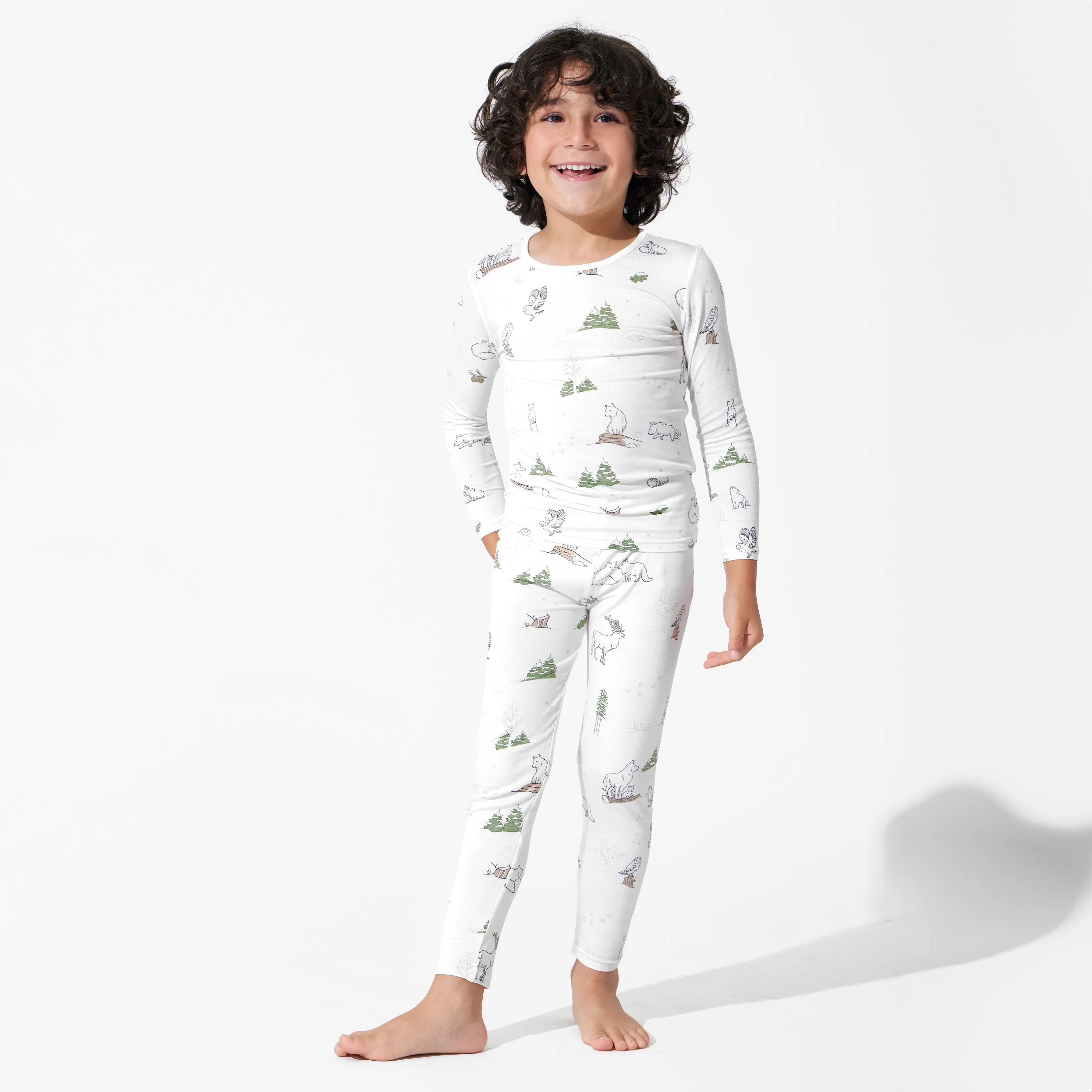 Winter Forest Animals Bamboo Kids Pajamas