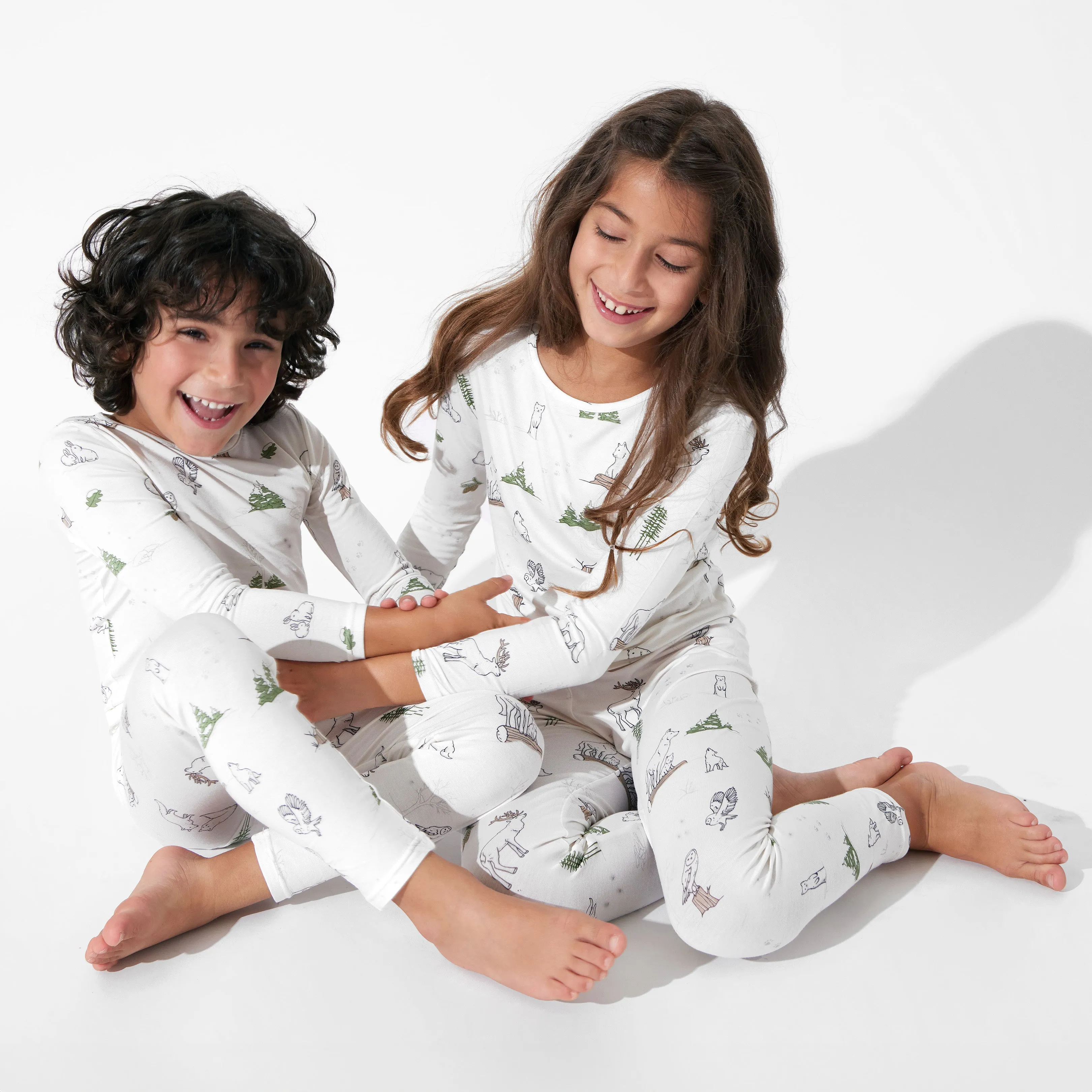 Winter Forest Animals Bamboo Kids Pajamas