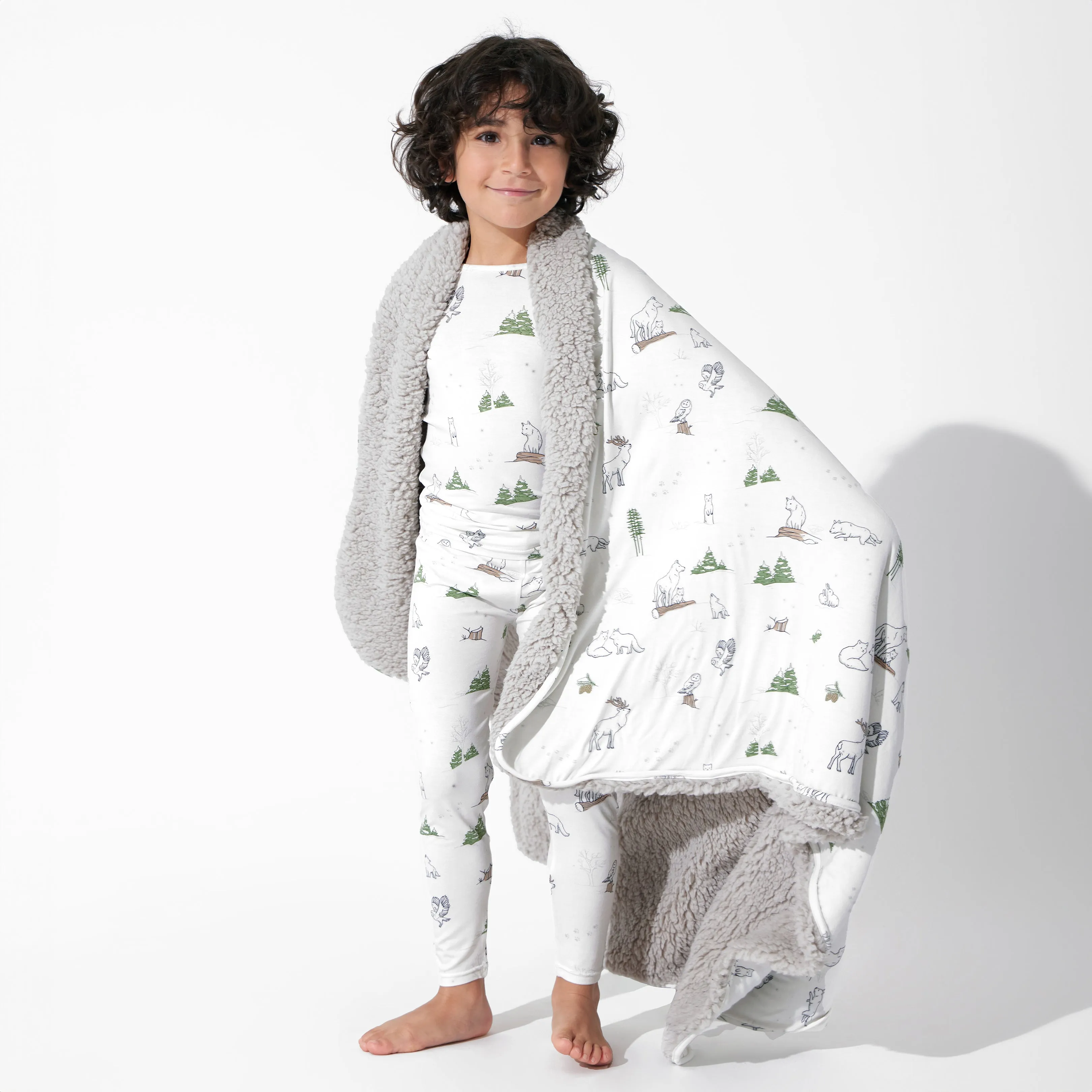 Winter Forest Animals Bamboo Kids Pajamas