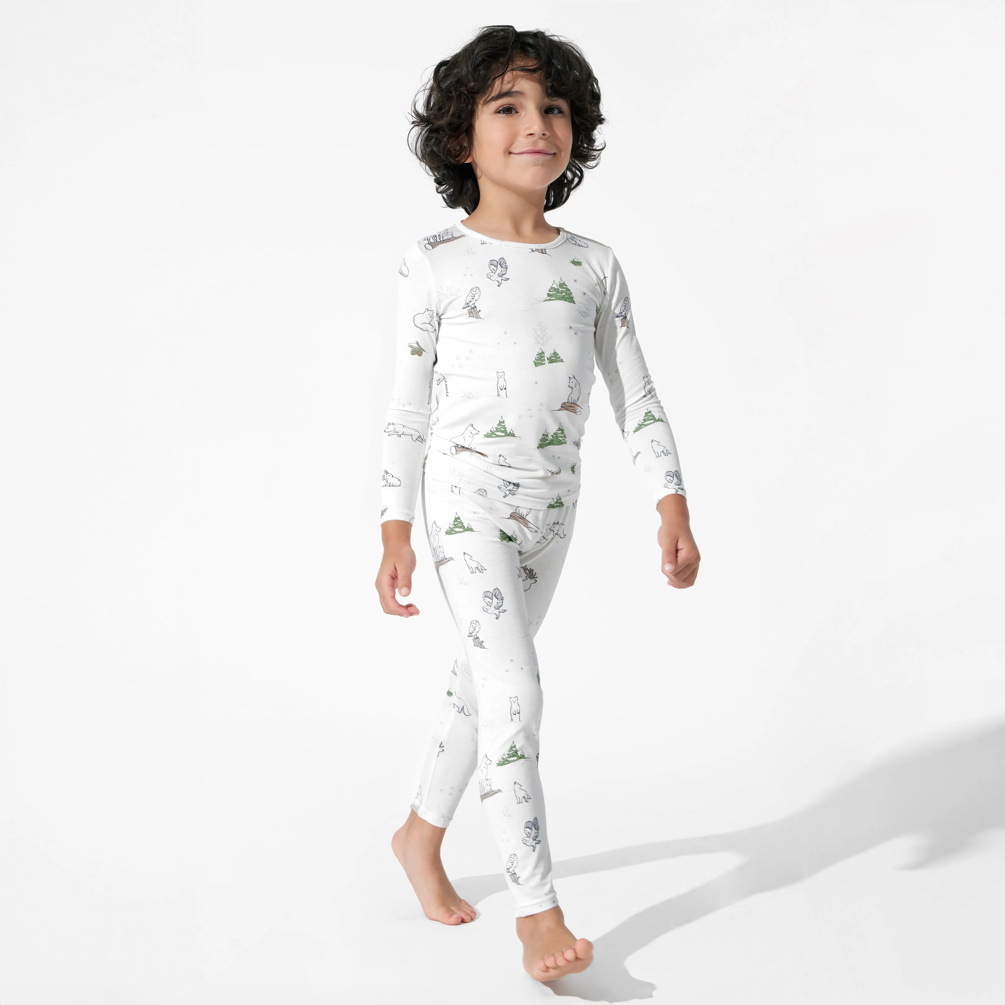 Winter Forest Animals Bamboo Kids Pajamas