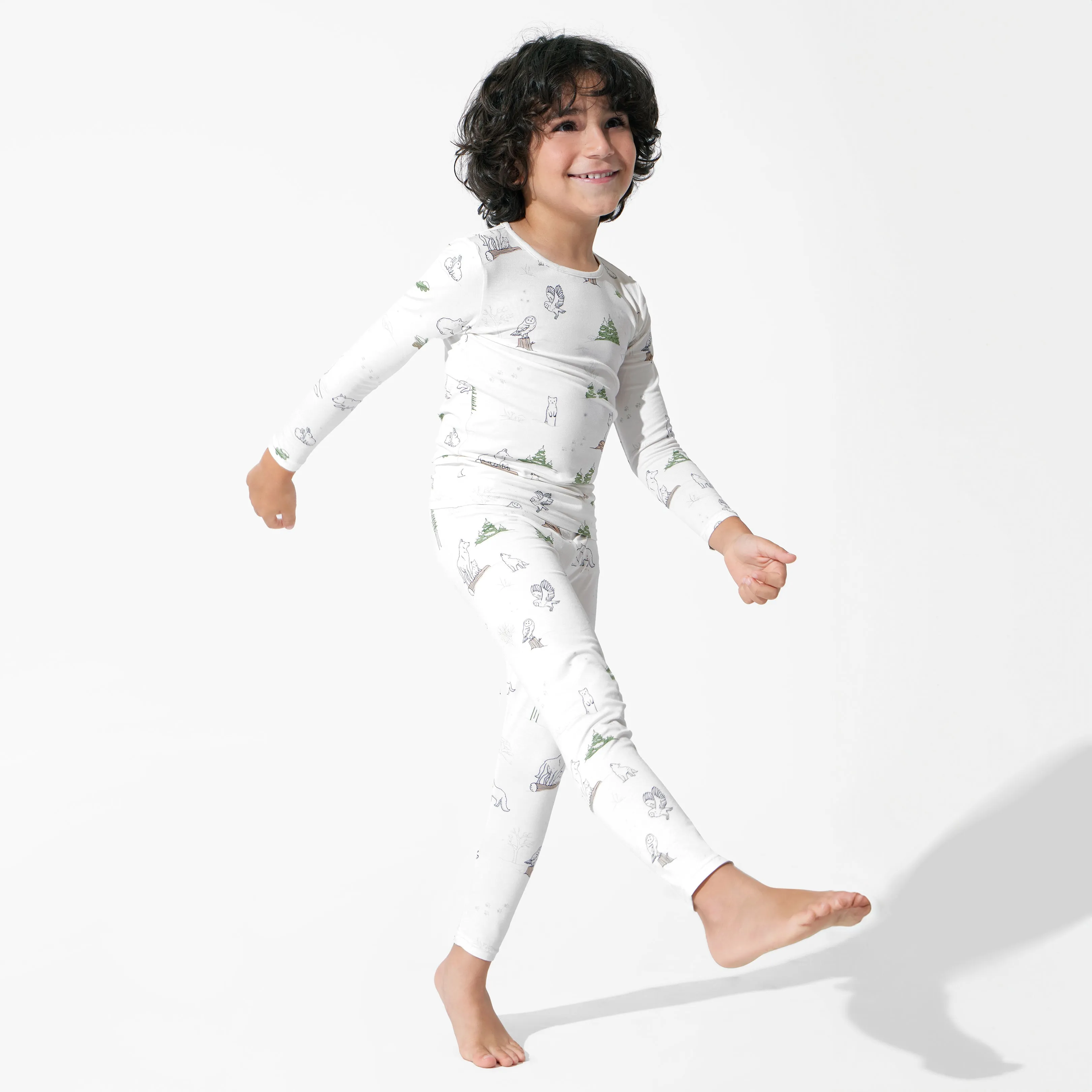 Winter Forest Animals Bamboo Kids Pajamas