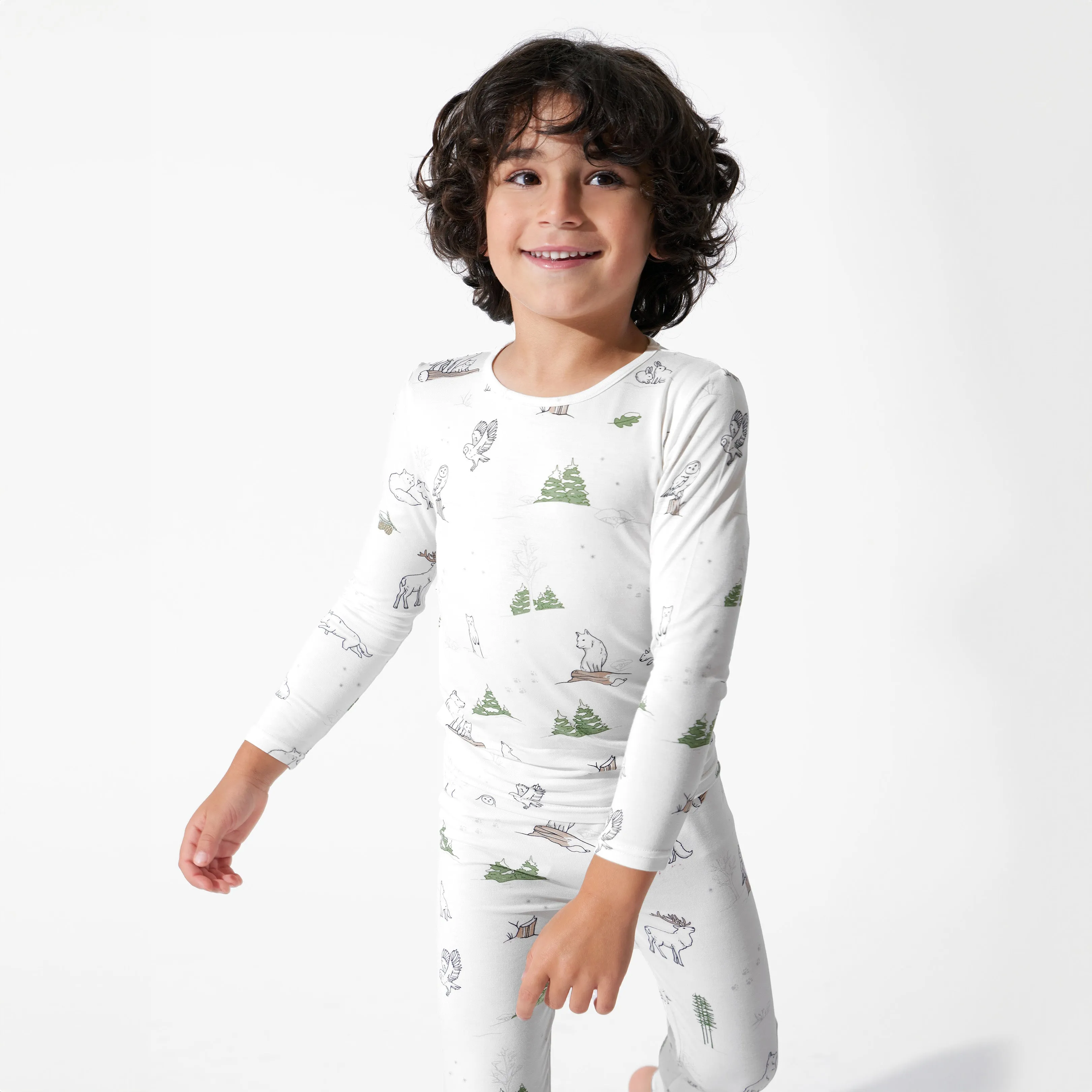 Winter Forest Animals Bamboo Kids Pajamas