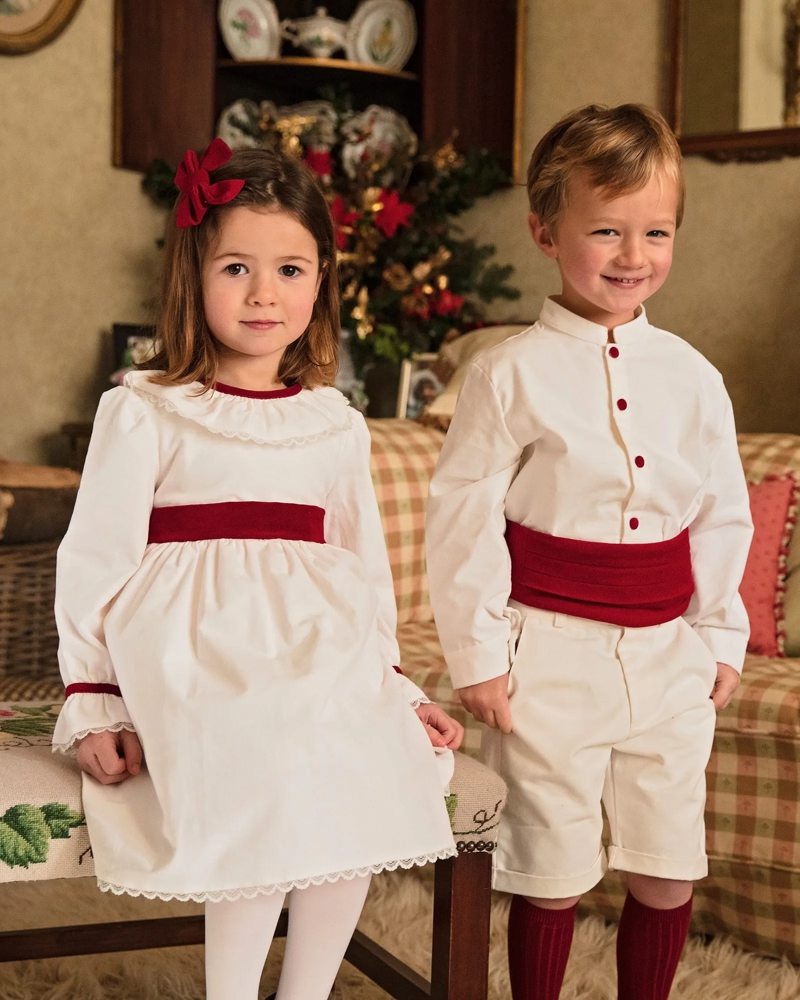 Winter Pageboy Shirt with Green, Navy or Burgundy Buttons