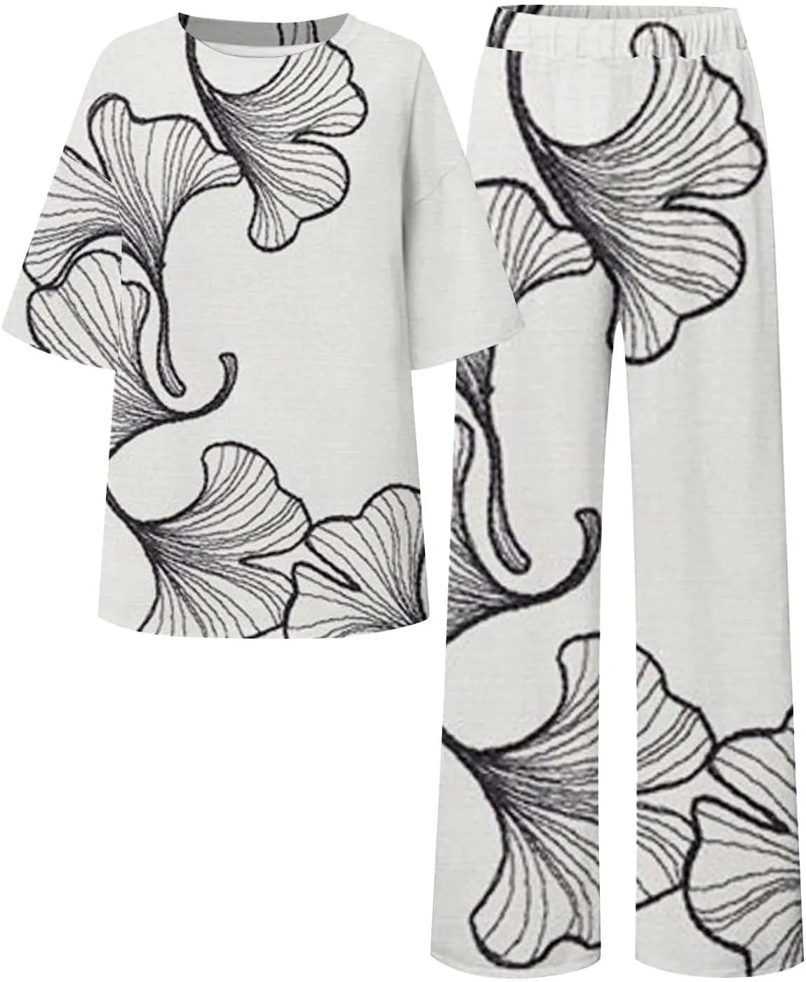 Women 2 Piece Lounge Pajamas Sets Summer Outfits for Women 2 Cotton Linen Set Soft Button Down Loungewear Pjs Set