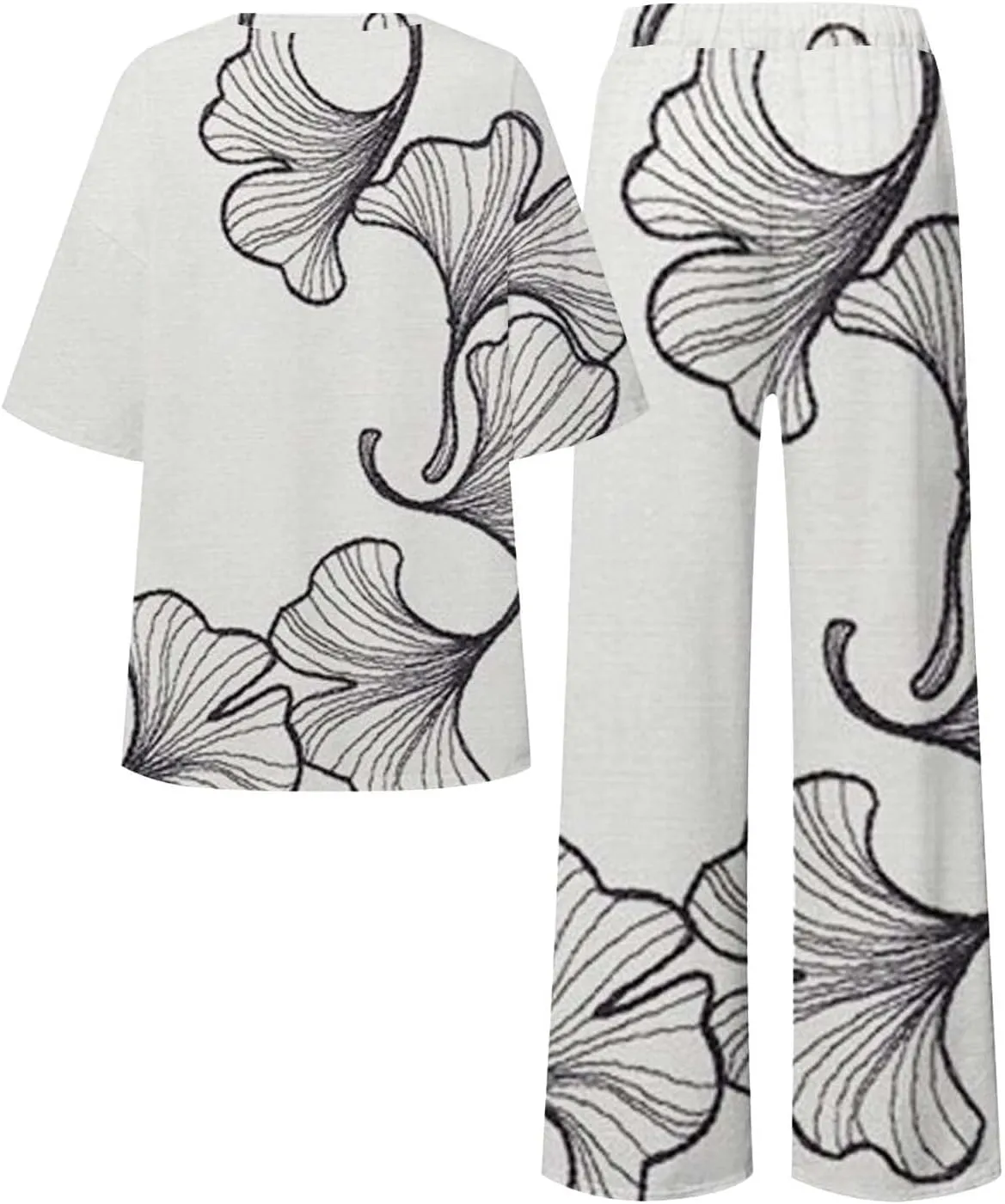 Women 2 Piece Lounge Pajamas Sets Summer Outfits for Women 2 Cotton Linen Set Soft Button Down Loungewear Pjs Set