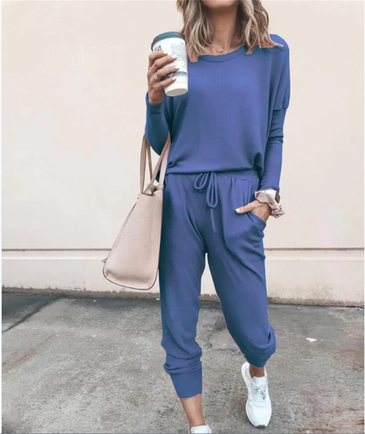 Women 2 Piece Outfits Long Sleeve Pullover Jogger Pants Lounge Sets Sweatsuits Tracksuit Casual Workout Fashion Pjs