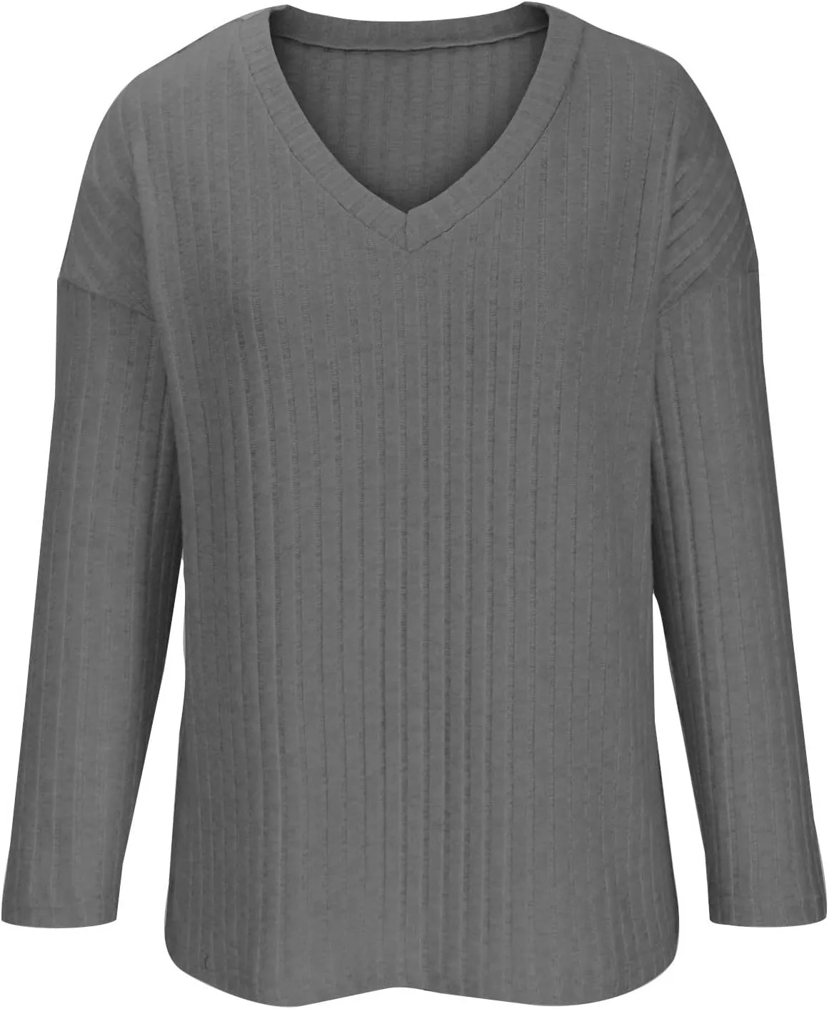Women Casual Knit Loungewear Sets Trendy V Neck Long Sleeve Pullover Sweater and Elastic Waist Soft Pant Lounge Suit