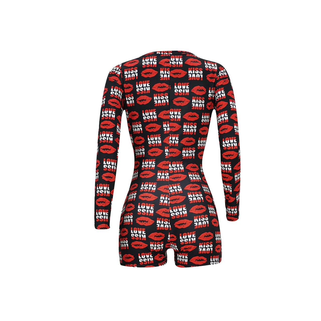 Women Long Sleeve V Neck Bodysuit Bodycon Overall Romper Pajamas Sleepwear