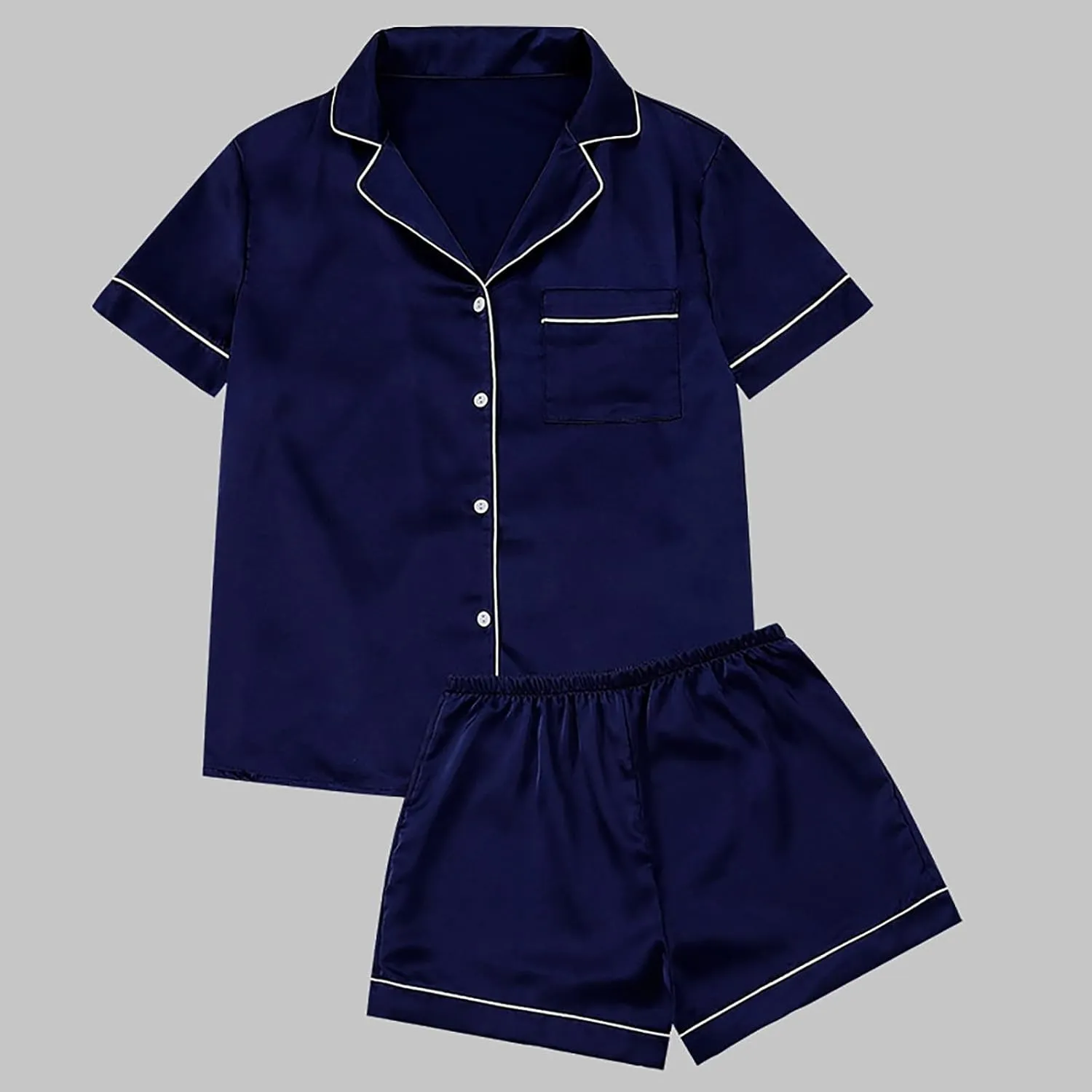 Women Pajama Set Satin Silk Loungewear Sets Sleepwear Womens Set Button Down Pajamas Two Women Two Piece Outfits