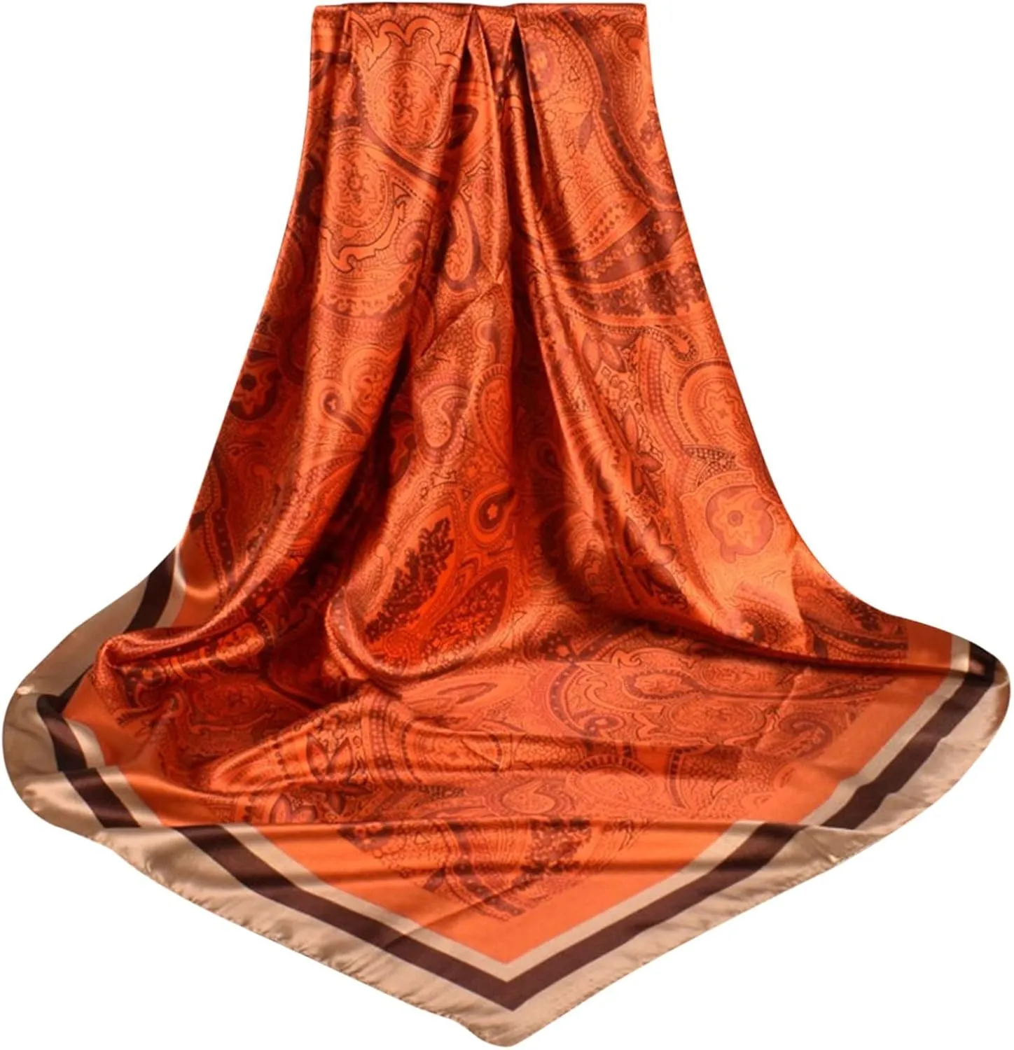 Women Silk Scarves Winter Scarfs For Women Head Scarf For Women Satin Cashew Flower Prints Square Scarfs For