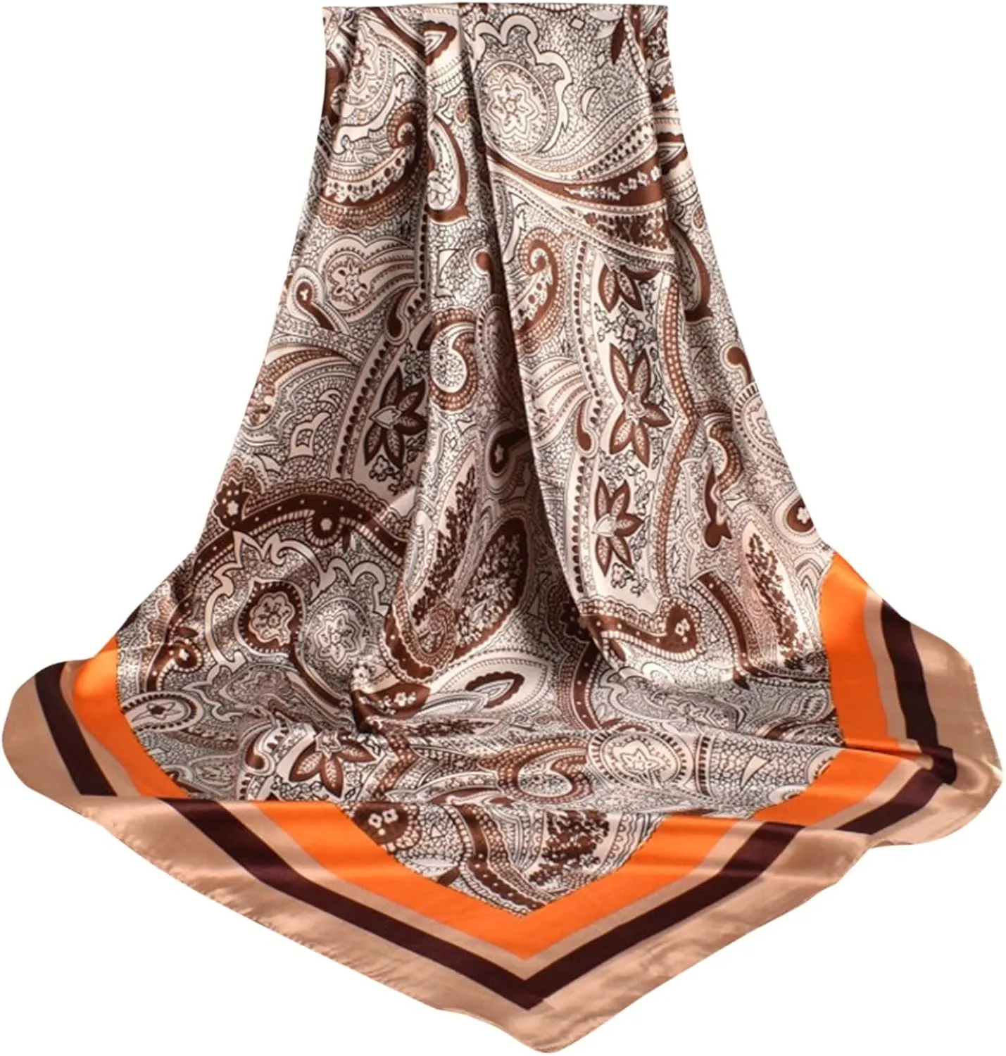 Women Silk Scarves Winter Scarfs For Women Head Scarf For Women Satin Cashew Flower Prints Square Scarfs For