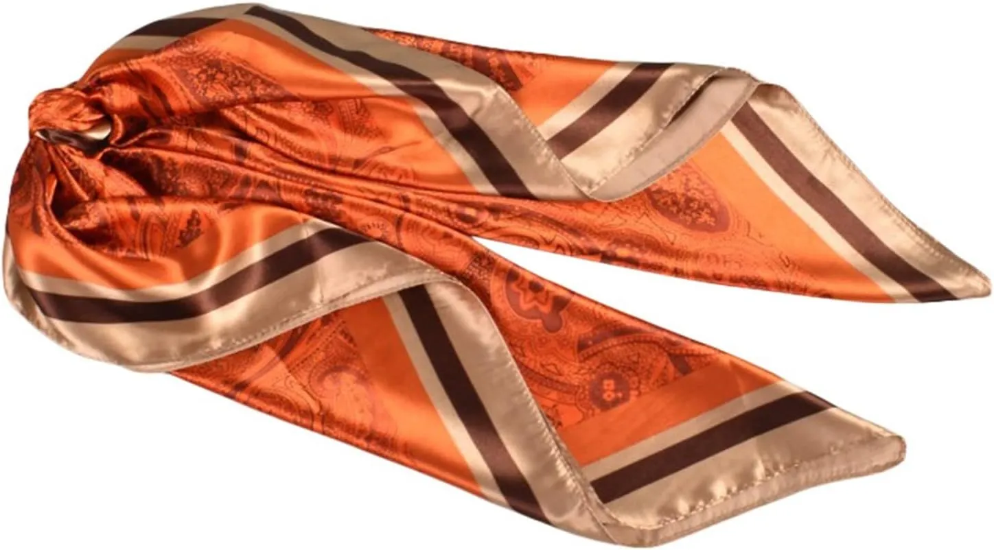 Women Silk Scarves Winter Scarfs For Women Head Scarf For Women Satin Cashew Flower Prints Square Scarfs For