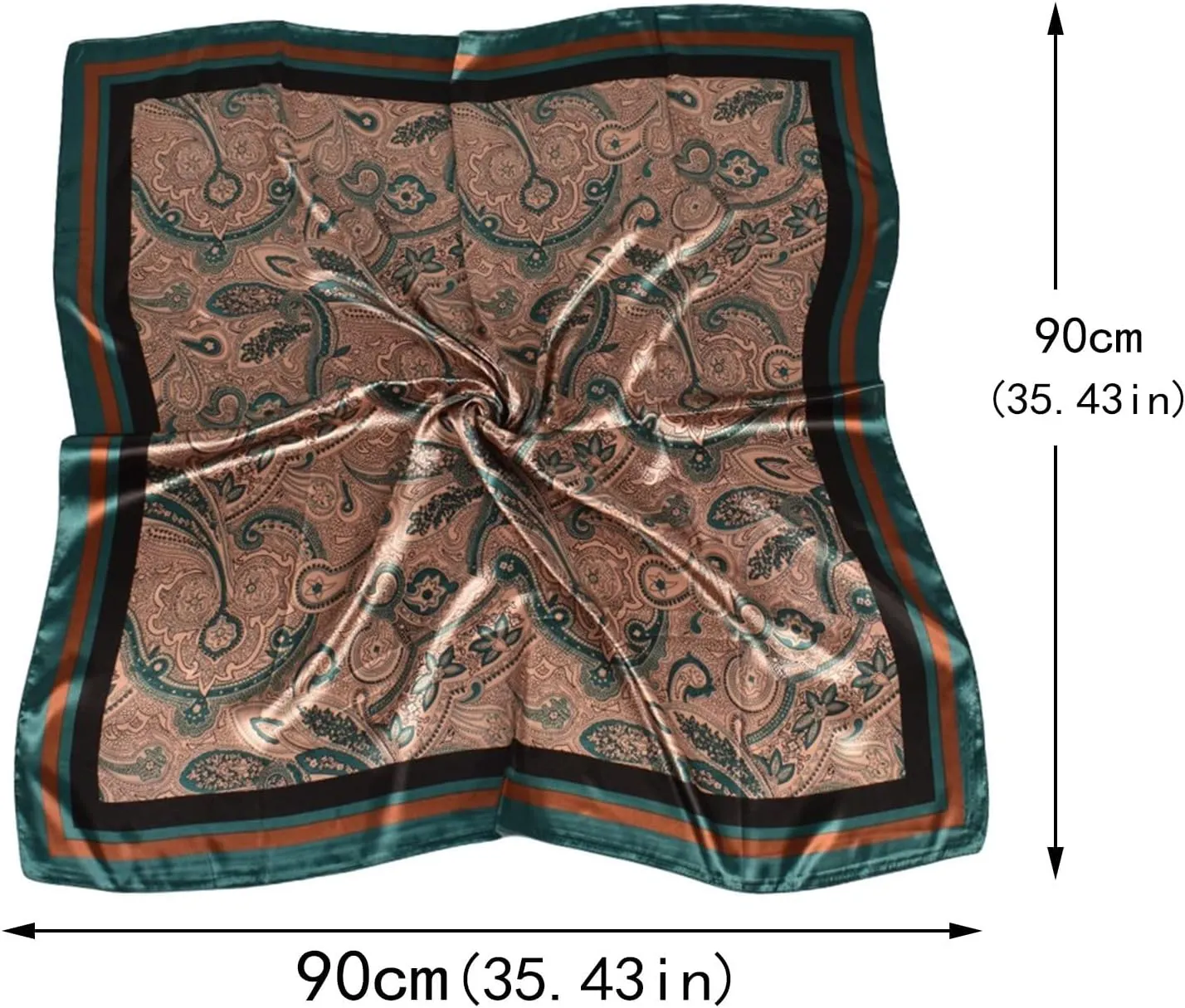 Women Silk Scarves Winter Scarfs For Women Head Scarf For Women Satin Cashew Flower Prints Square Scarfs For