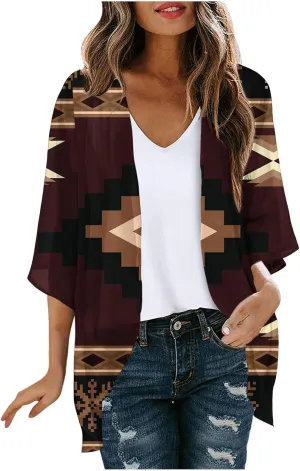 Women Summer Kimono Cardigan Short Sleeve Lightweight Cover Up Open Front Tops for Women Trendy Outfits