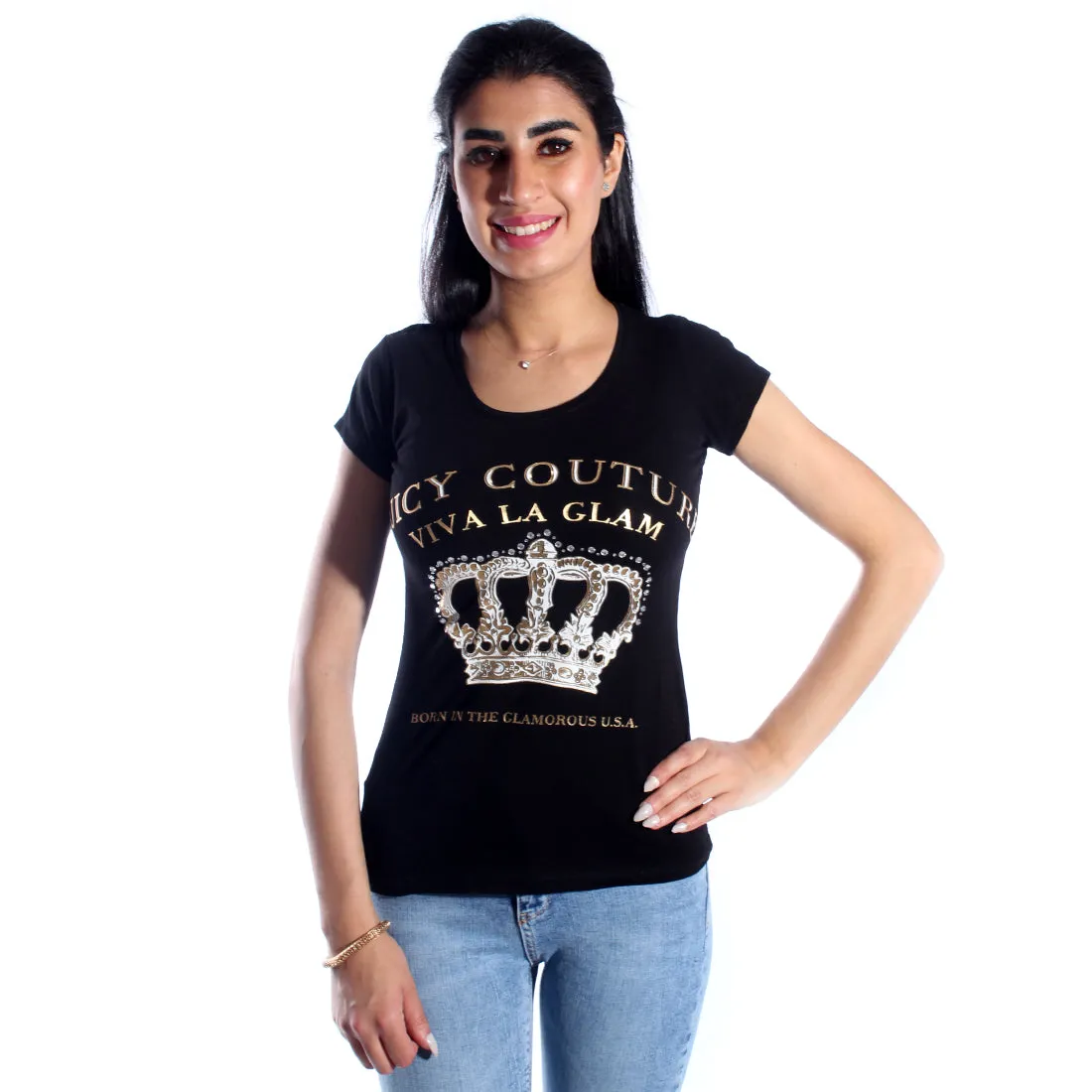 women t-shirt/ black/ cotoon   lycra/ made in Turkey -3403
