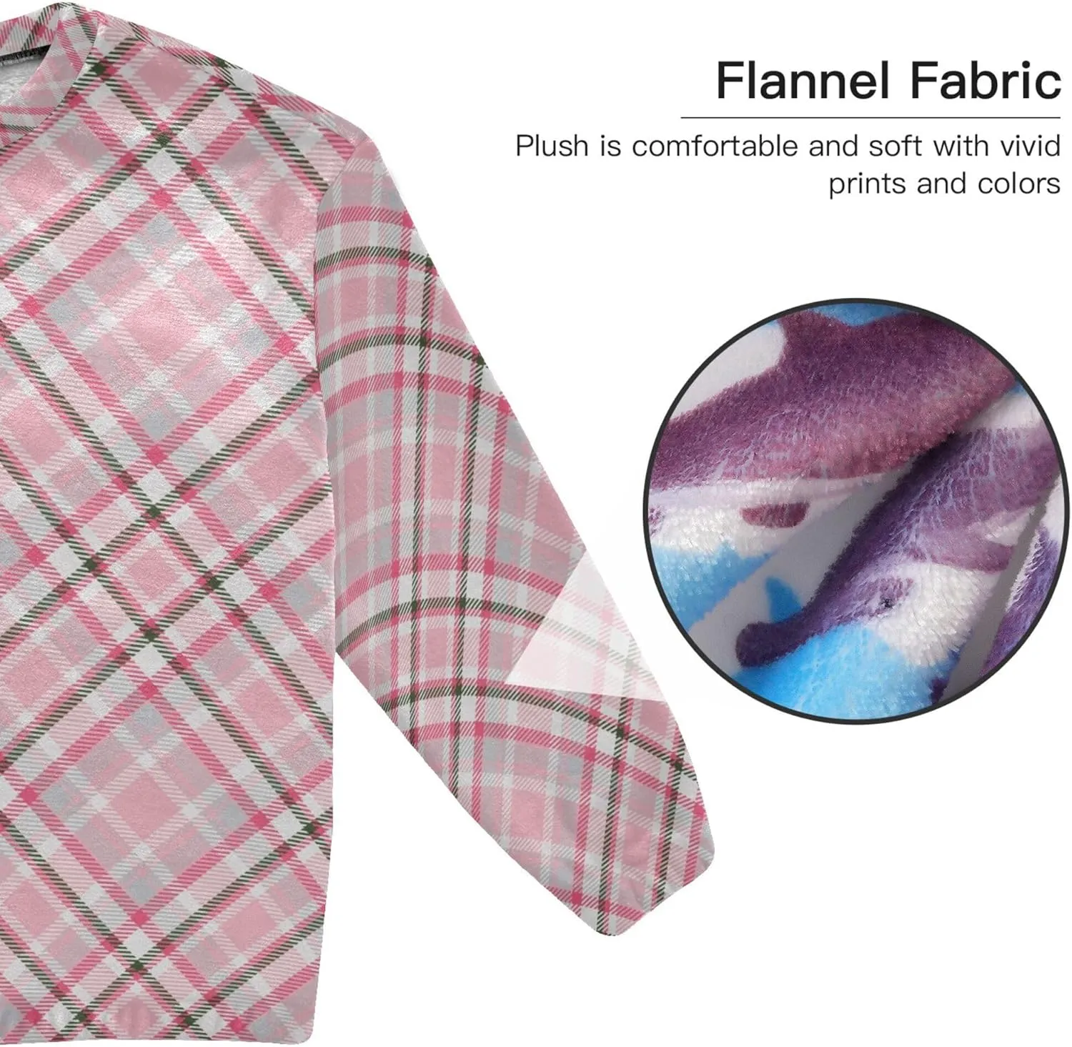 Women Two Piecing Fleece Pajamas Comfortable Fuzzy Long Sleeve Pjs Lounge Sets with Pockets Unique Outfits Pajamas S