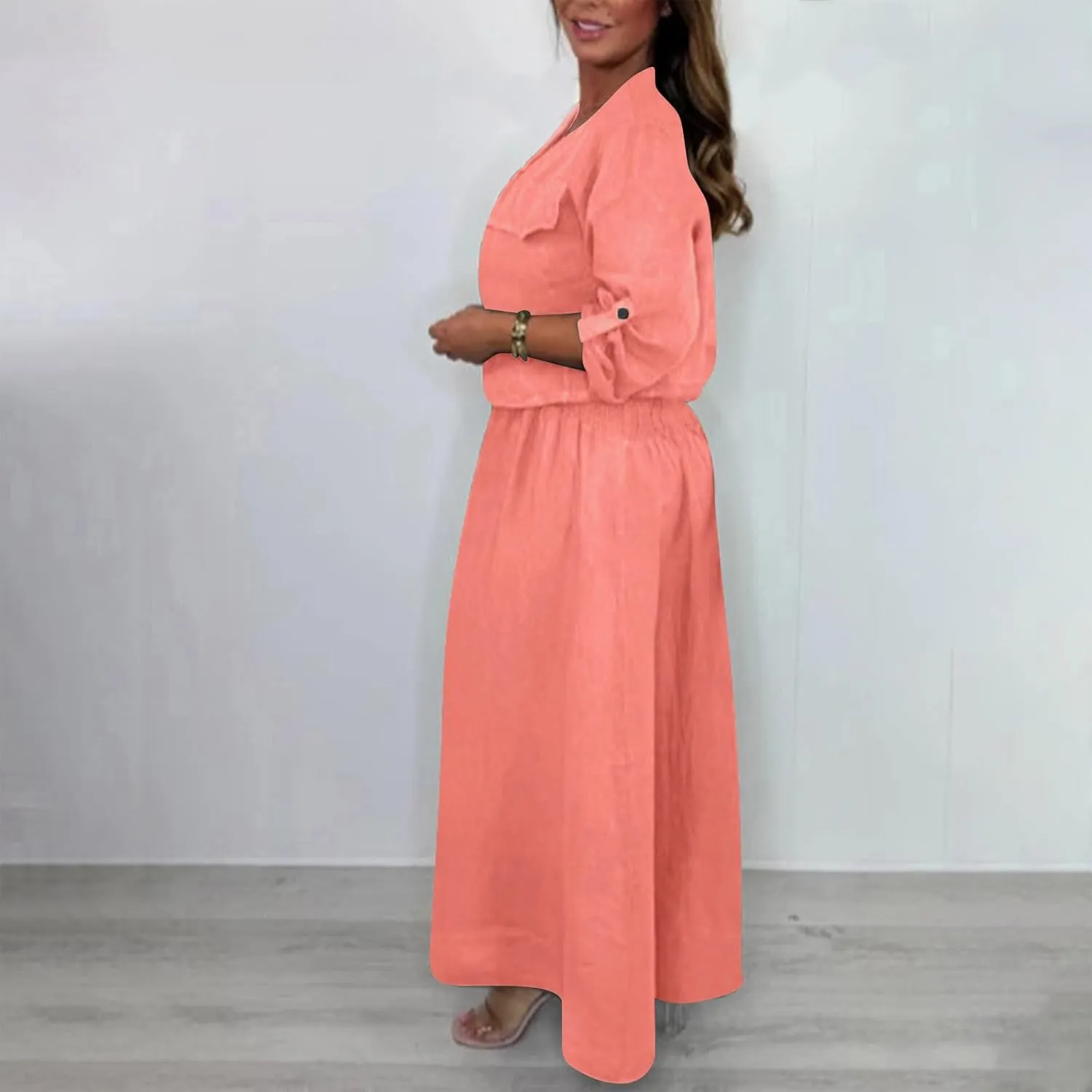 Womens 2 Piece Sets Open Front Cardigan and Sexy Spaghetti Strap Maxi Dresses Party Outfits Cotton Linen Lounge Set